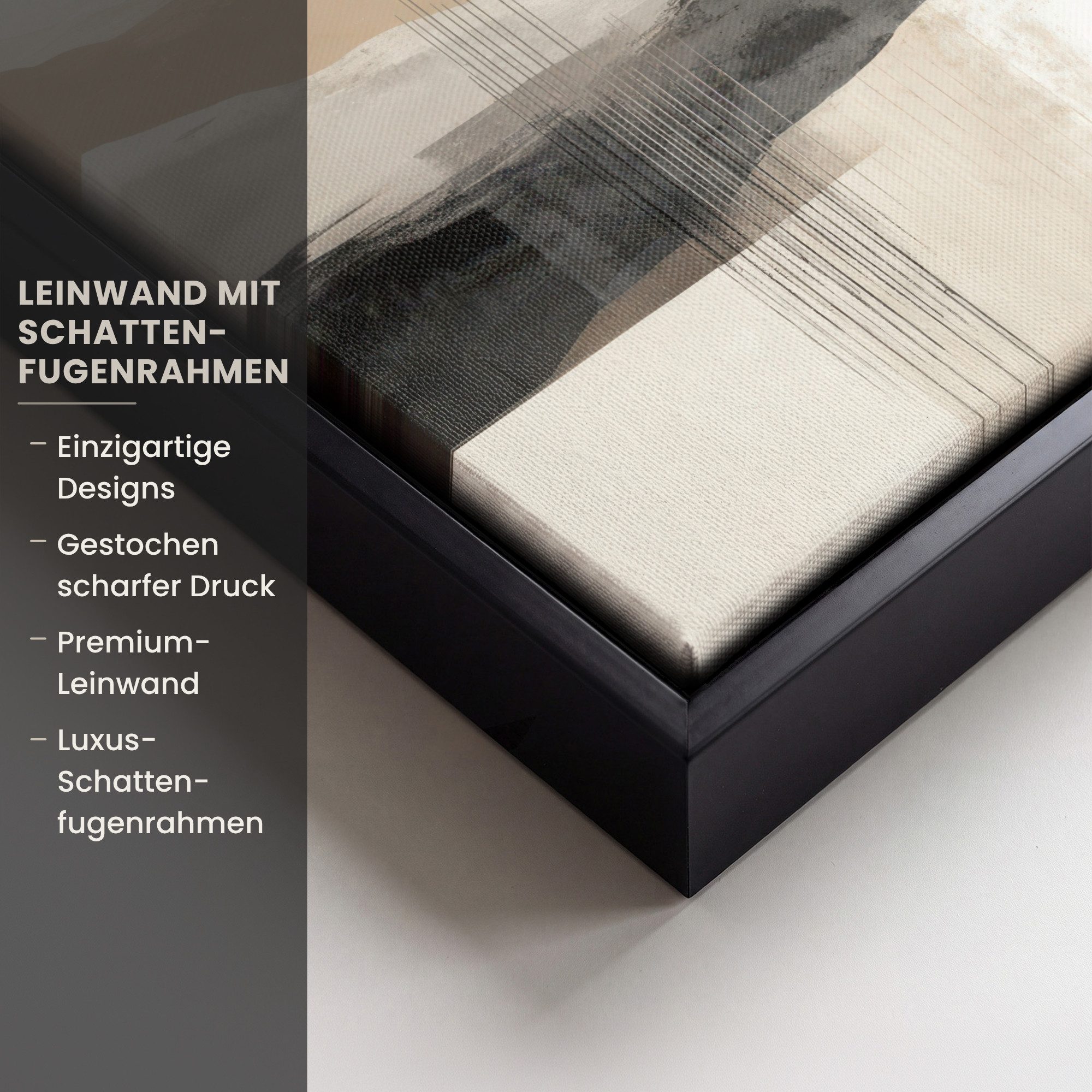 OneMillionCanvasses® Leinwandbild mit Rahmen - Minimalistisch - Landschaft - Dimension, Fotodruck (1 St), Leinwand Bilder Klein, Wand Dekoration Aesthetic 20x20 – Bild 3 von 5