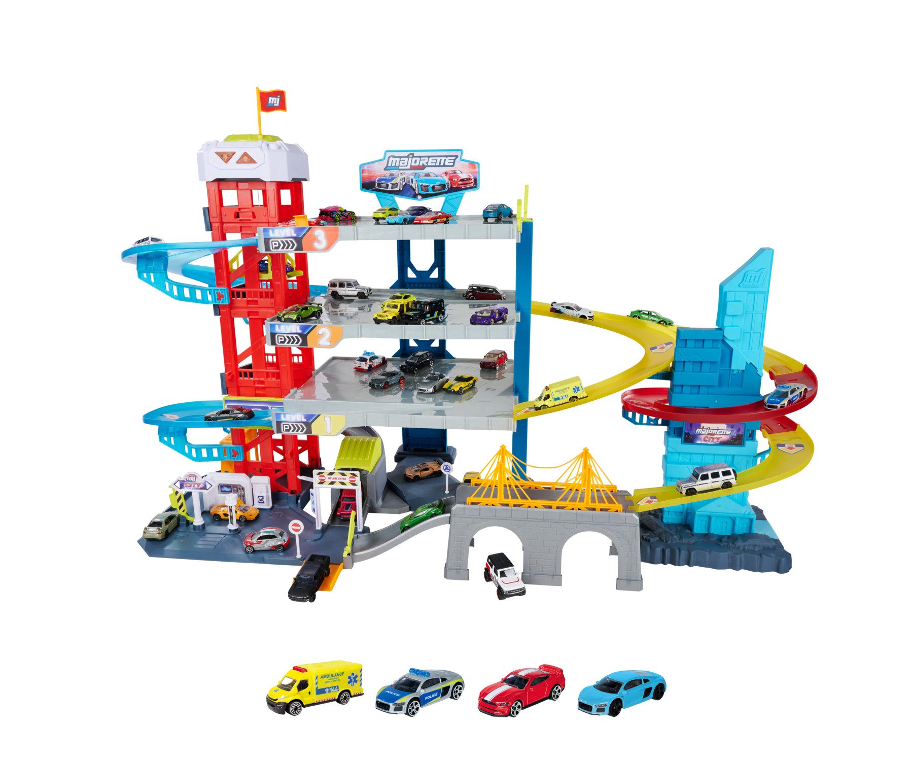 majORETTE Spiel-Parkgarage Double Track, mit Licht und Sound