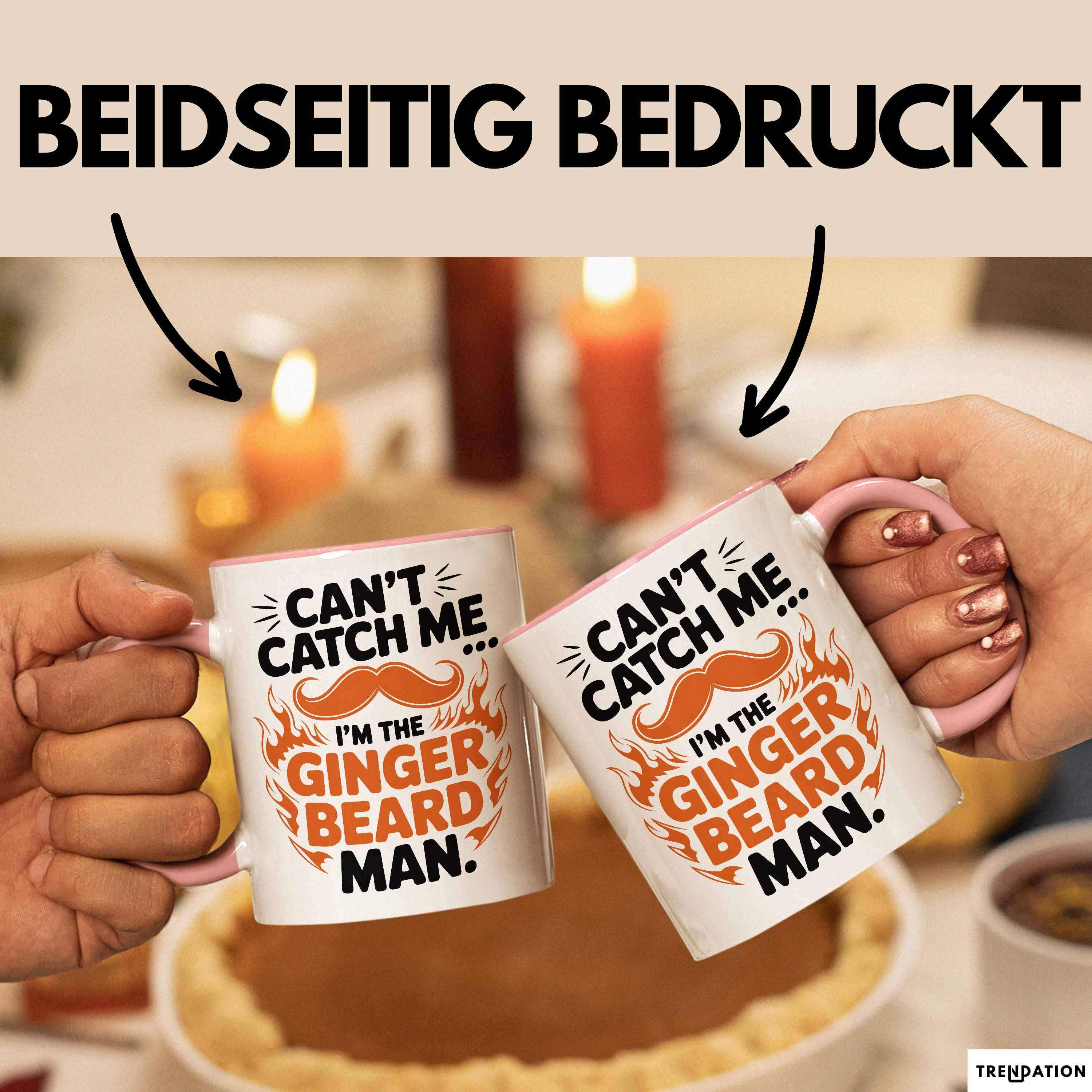 Trendation Tasse Bart Tasse Geschenk Cant Catch Me Im The Ginger Beard Man Geschenkidee, Keramik
