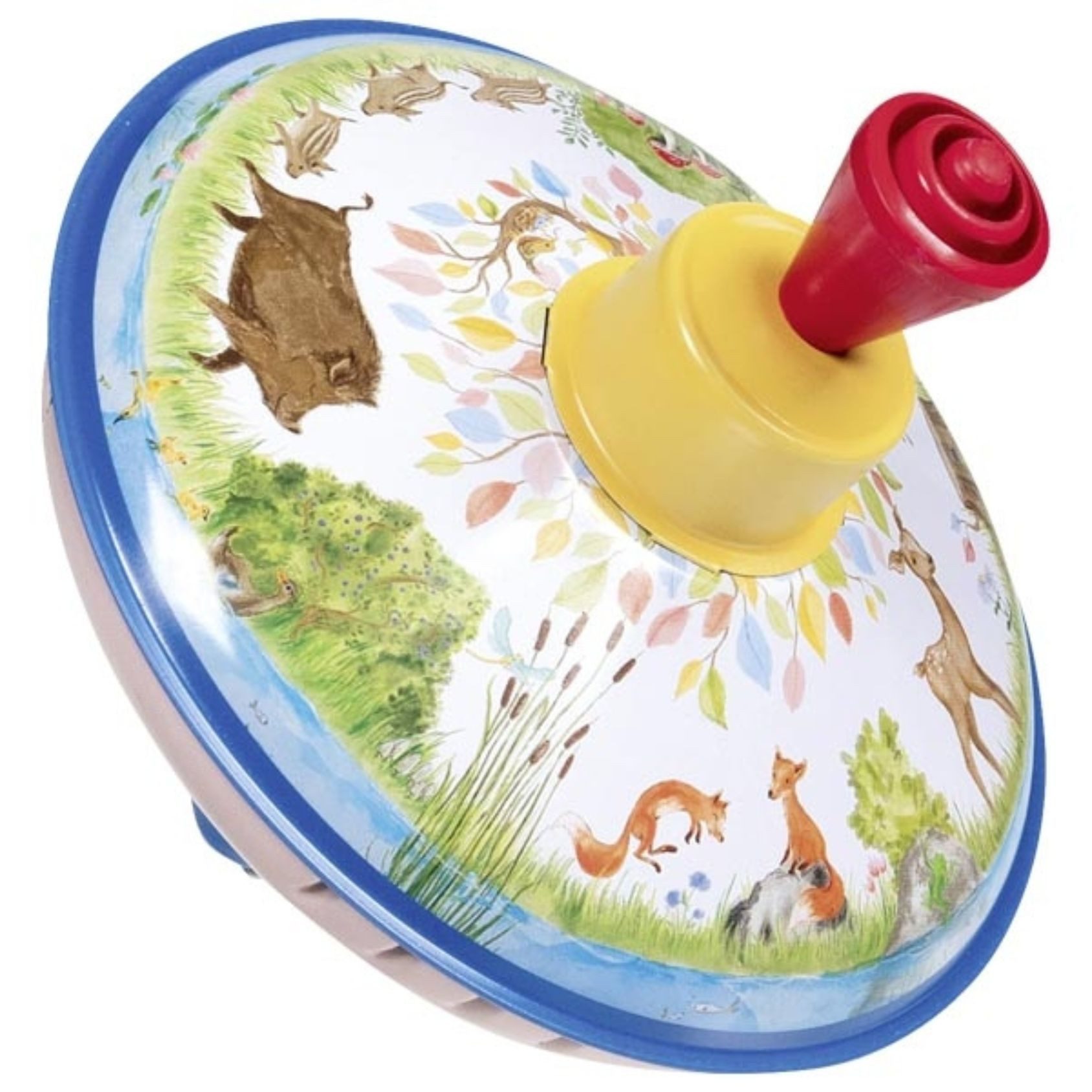 goki Brummkreisel Auf der Lichtung – handgezeichnetes Waldfreunde-Design (Set, 1-tlg., 1), toller Effekt durch leuchtende Farben