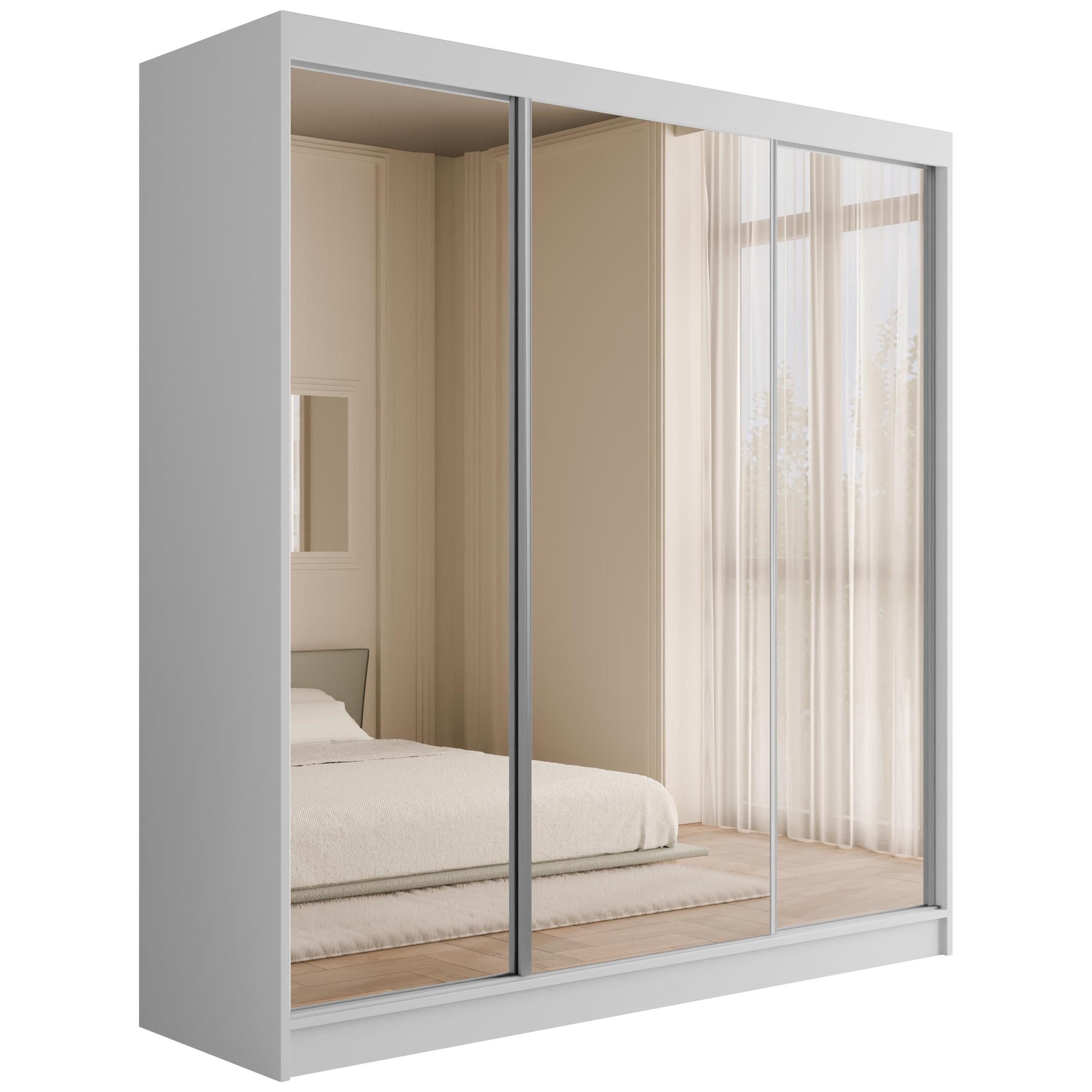 ALTDECOR Schiebetürenschrank V2-URBANO (Kleiderschrank Garderobenschrank mit viel Stauraum Moderner Schrank) Spiegel Spiegeltüren Vielseitiger Schwebetürenschrank