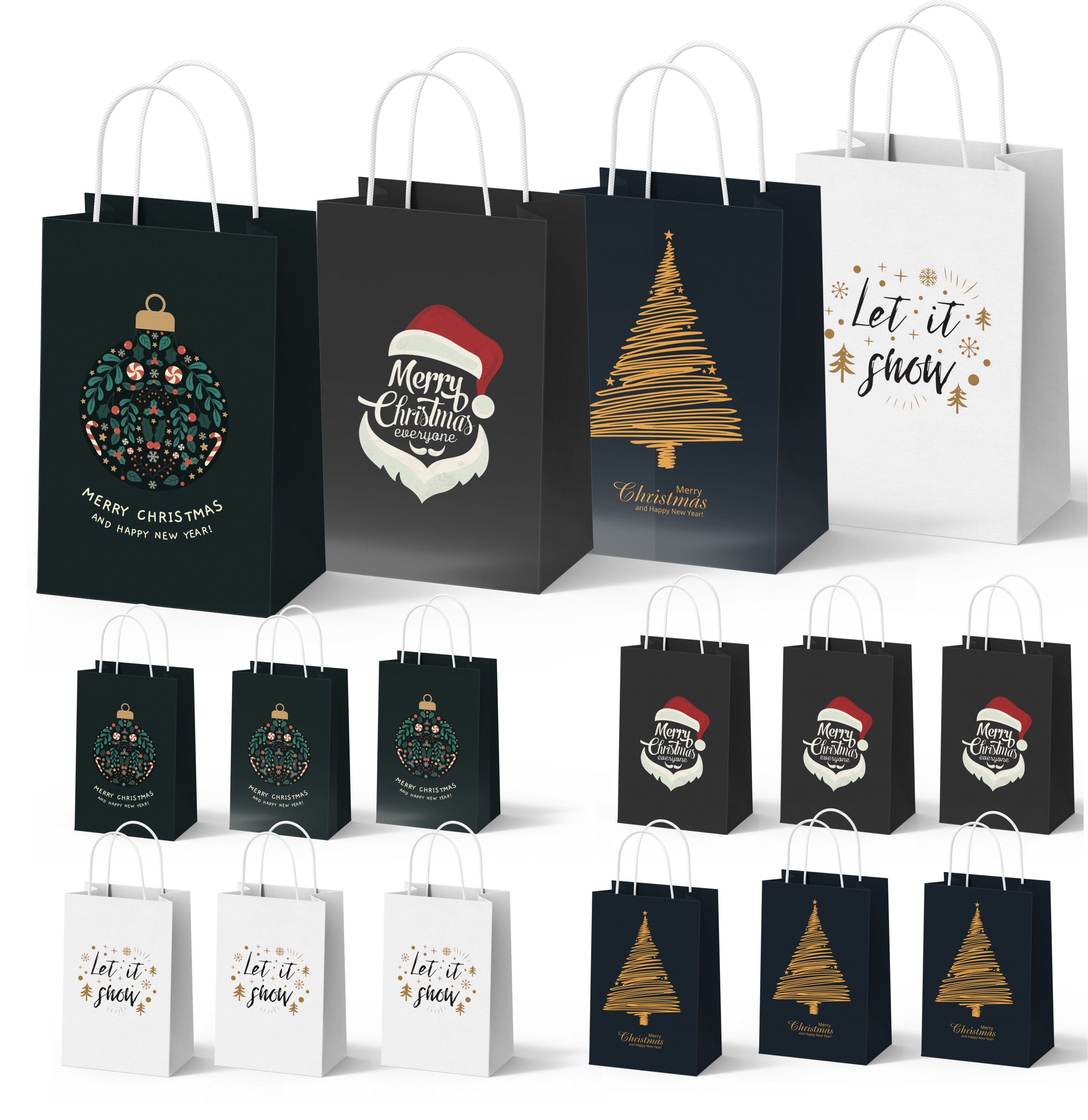 MerryXmas Aufbewahrungsbox 12 XXL-Geschenktaschen für Weihnachten: Große We günstig online kaufen