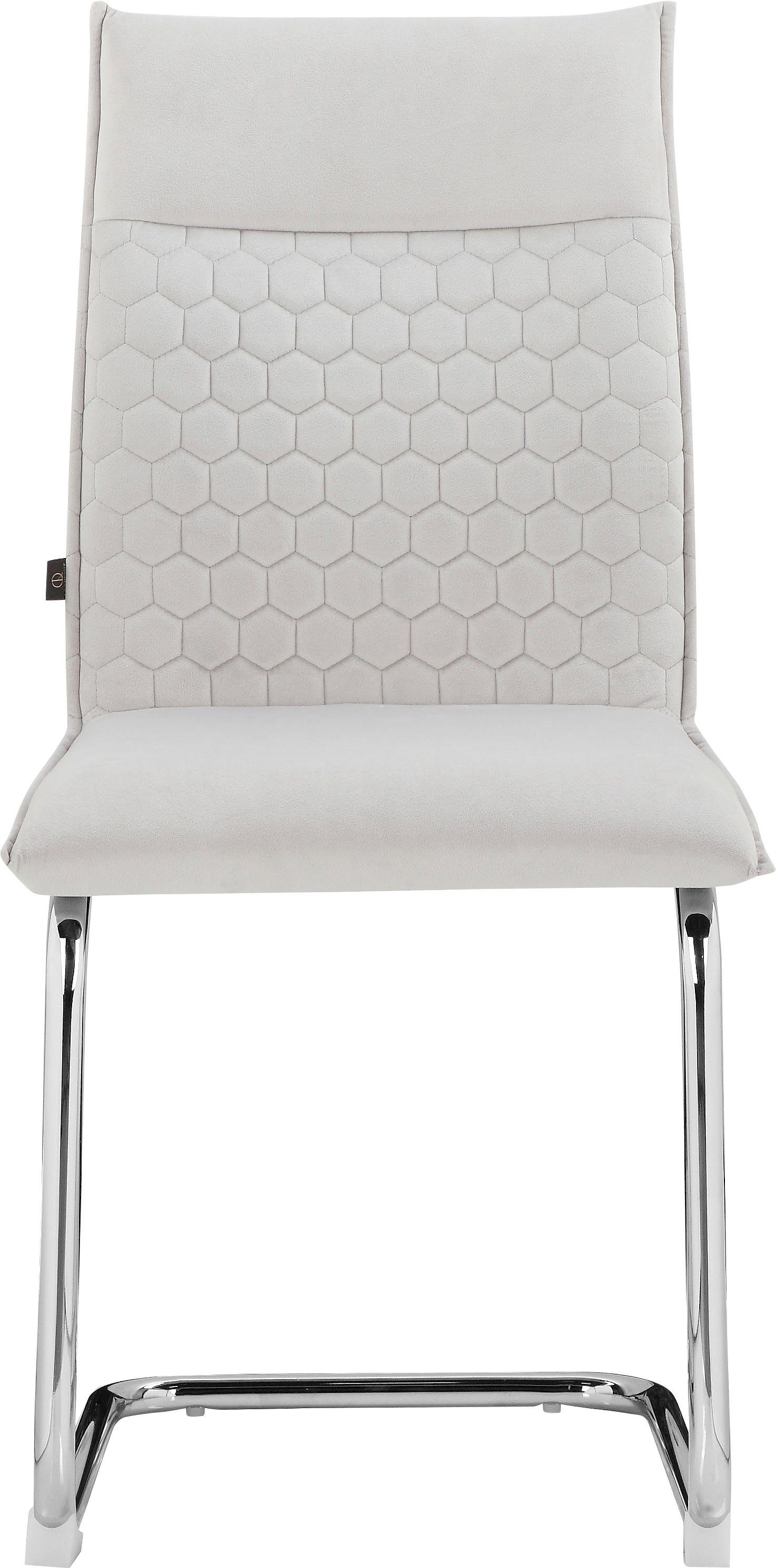 Rücken | und gepolstert, Sitz- Sitzhöhe Velourstoff, Chesnay grau aus schönem Leonique St), (2 Esszimmerstuhl hellgrau 48 cm
