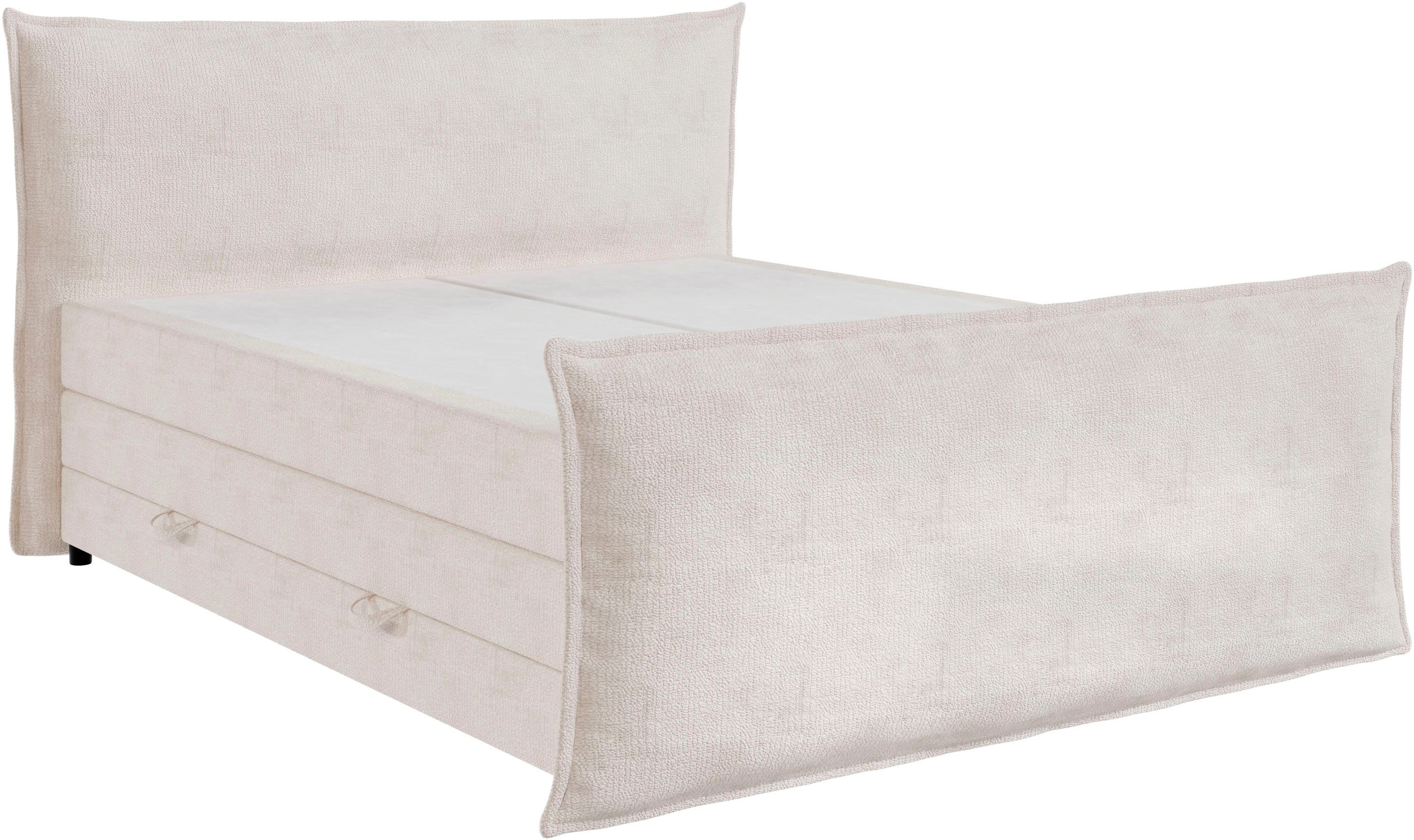 FORTE Boxspringbett Harmonie inkl. Bettkasten und Topper, Kopf- und Fußteil in Kissenoptik, in den Breiten 140cm, 160cm und 180cm erhältlich – Bild 4 von 5