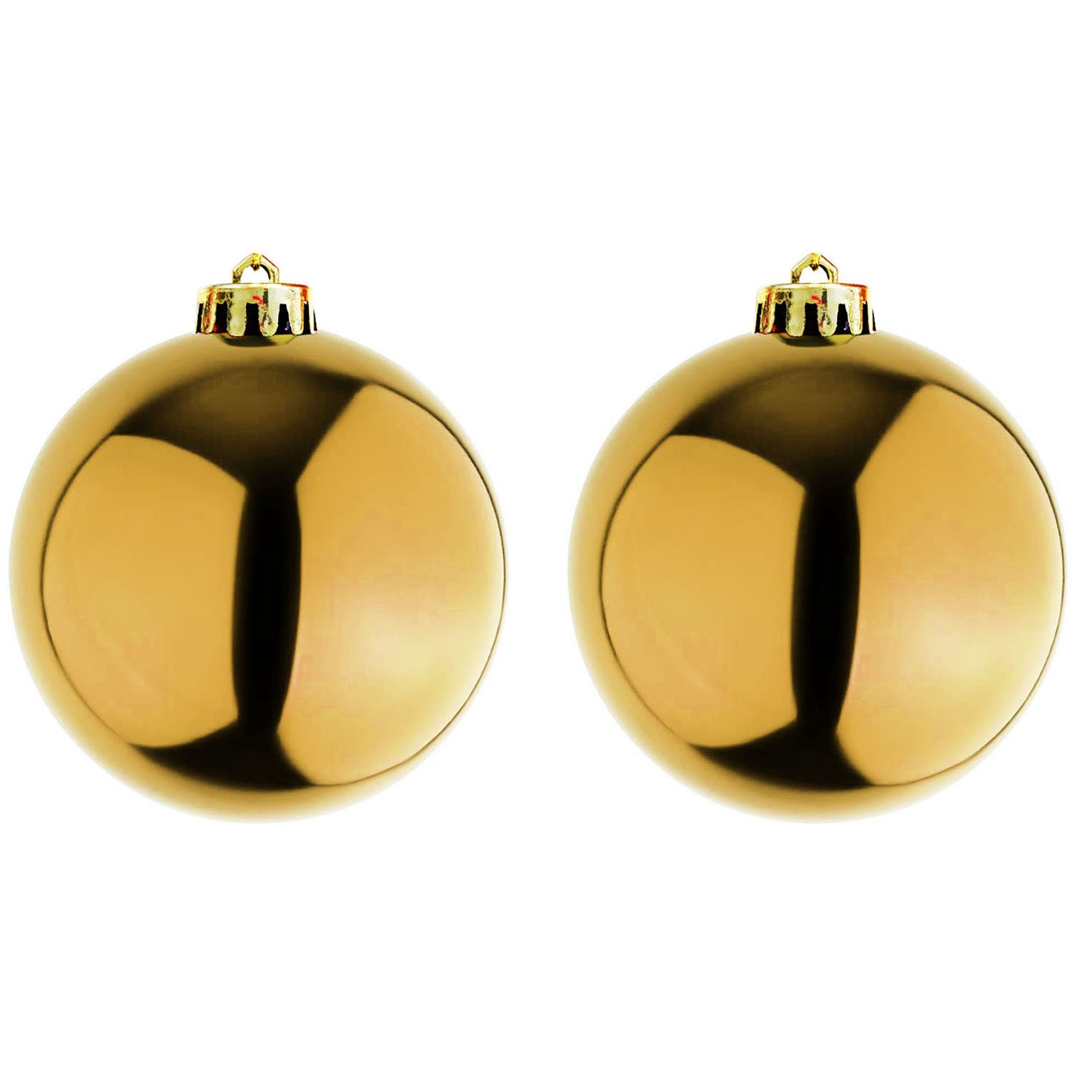 Mojawo Weihnachtsbaumklammer 2 Stk. XXXL Weihnachtsbaumkugeln Dekokugel Christbaumkugel Gold Ø 25cm