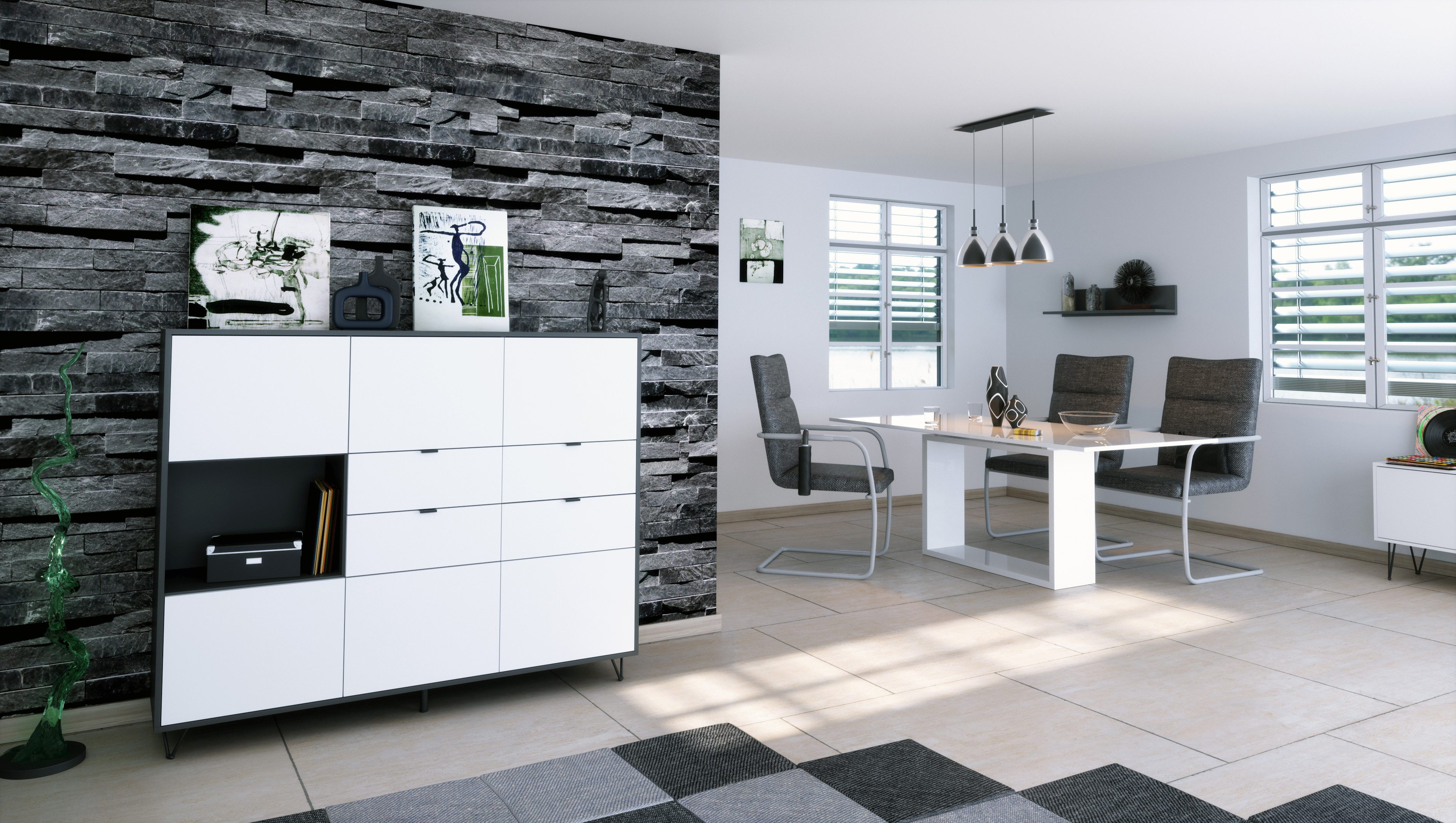 Vladon Highboard Marino (Highboard mit 6 günstig online kaufen