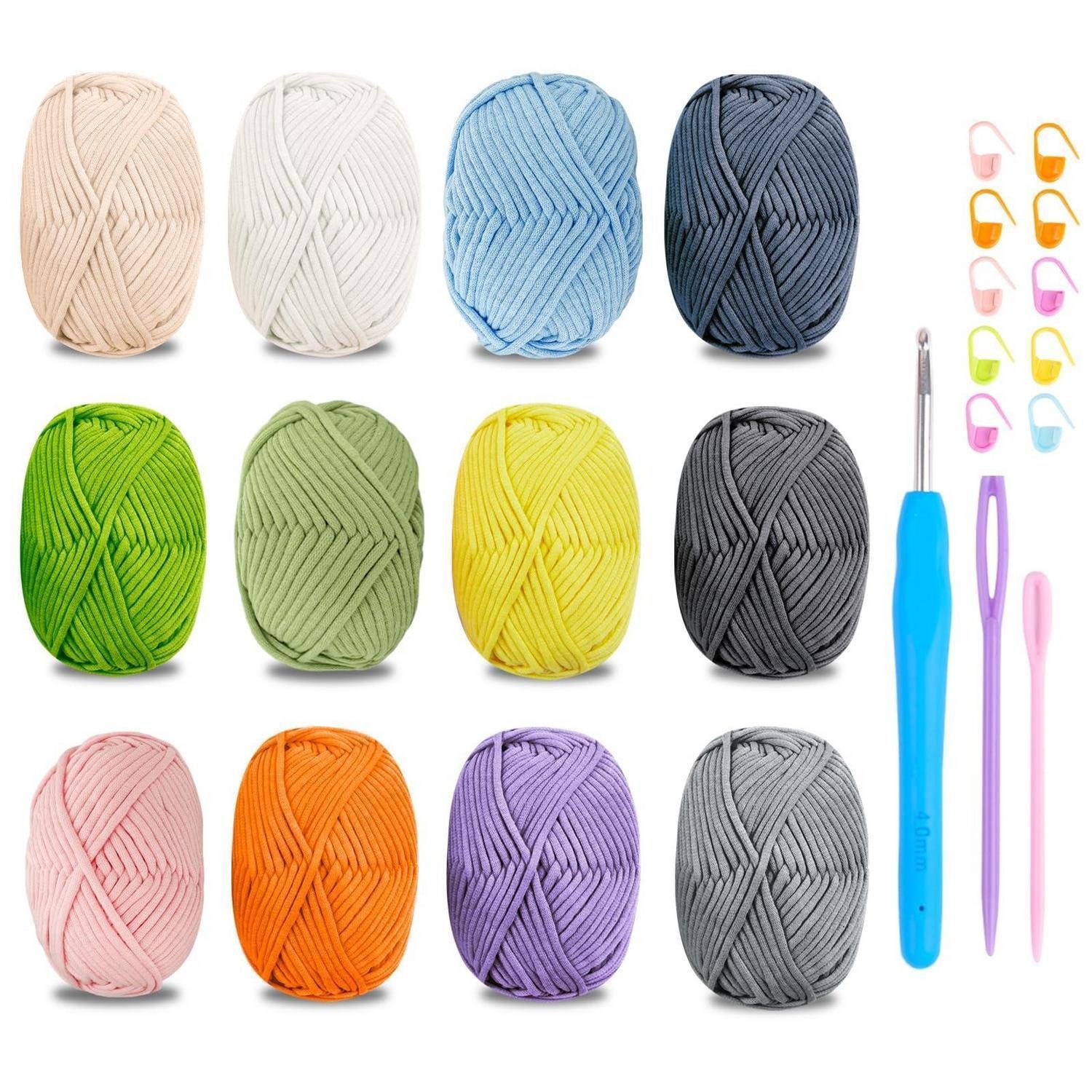 LuxusKollektion Häkelgarn Set 12 Farben Baumwolle-Nylon Mischgarn Häkelwolle