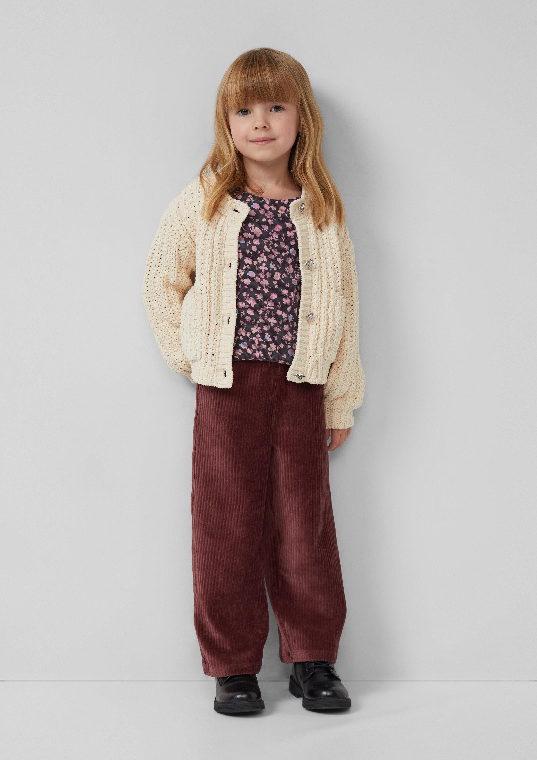 s.Oliver Jogginghose Leggings Wide Leg-Hose aus weichem Cord mit Elastikbund