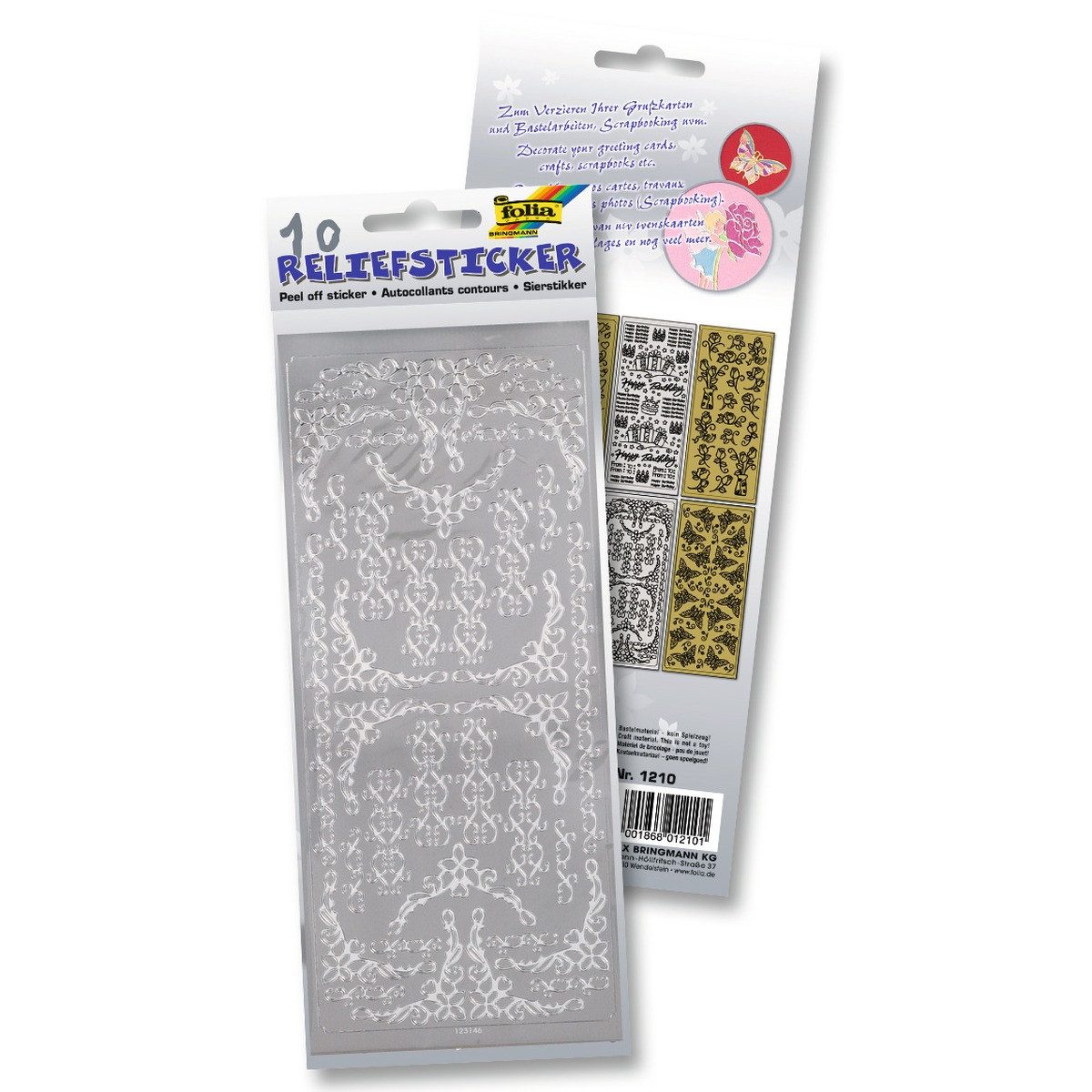 Folia Sticker folia Reliefsticker gold/silber