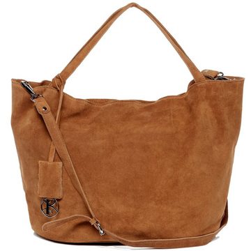 BACCINI Handtasche »SELMA«, Shopper echt Leder Damen, Reise-Henkeltasche Wildleder hellbraun