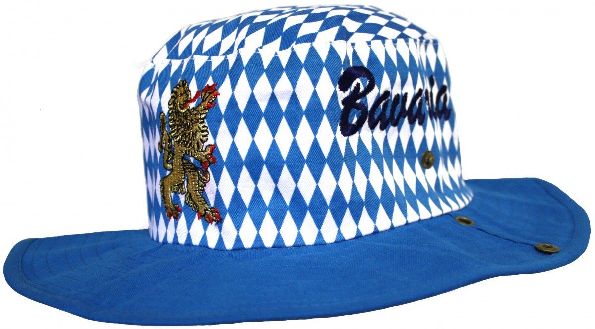 German Wear Trachtenhut HUT6-blau Trachtenhut mit Cowboy-Optik in bayrischem Muster