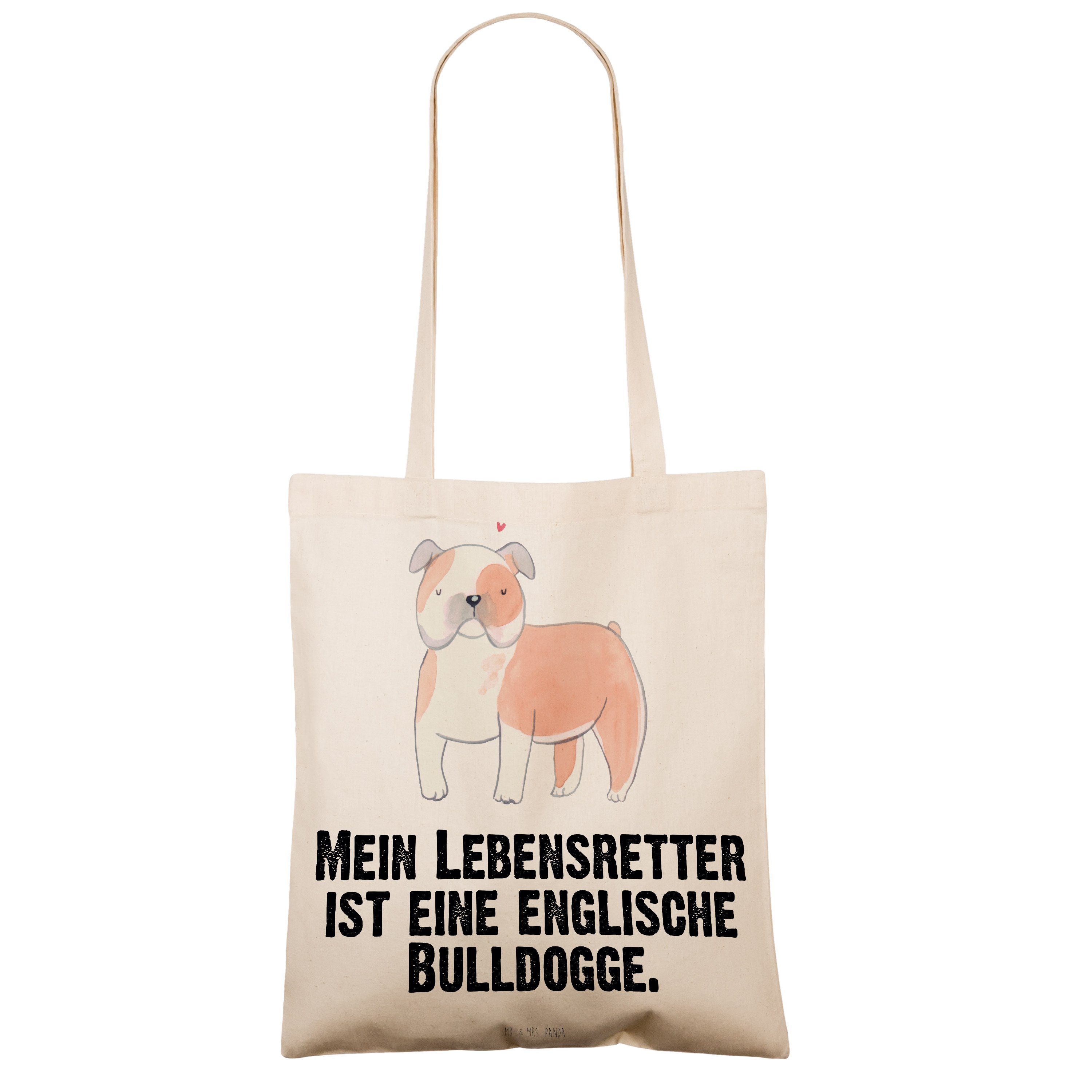 - Mr. Geschenk, - & Englische Lebensretter Stoffbeute Bulldogge Panda Mrs. Tragetasche Transparent (1-tlg)