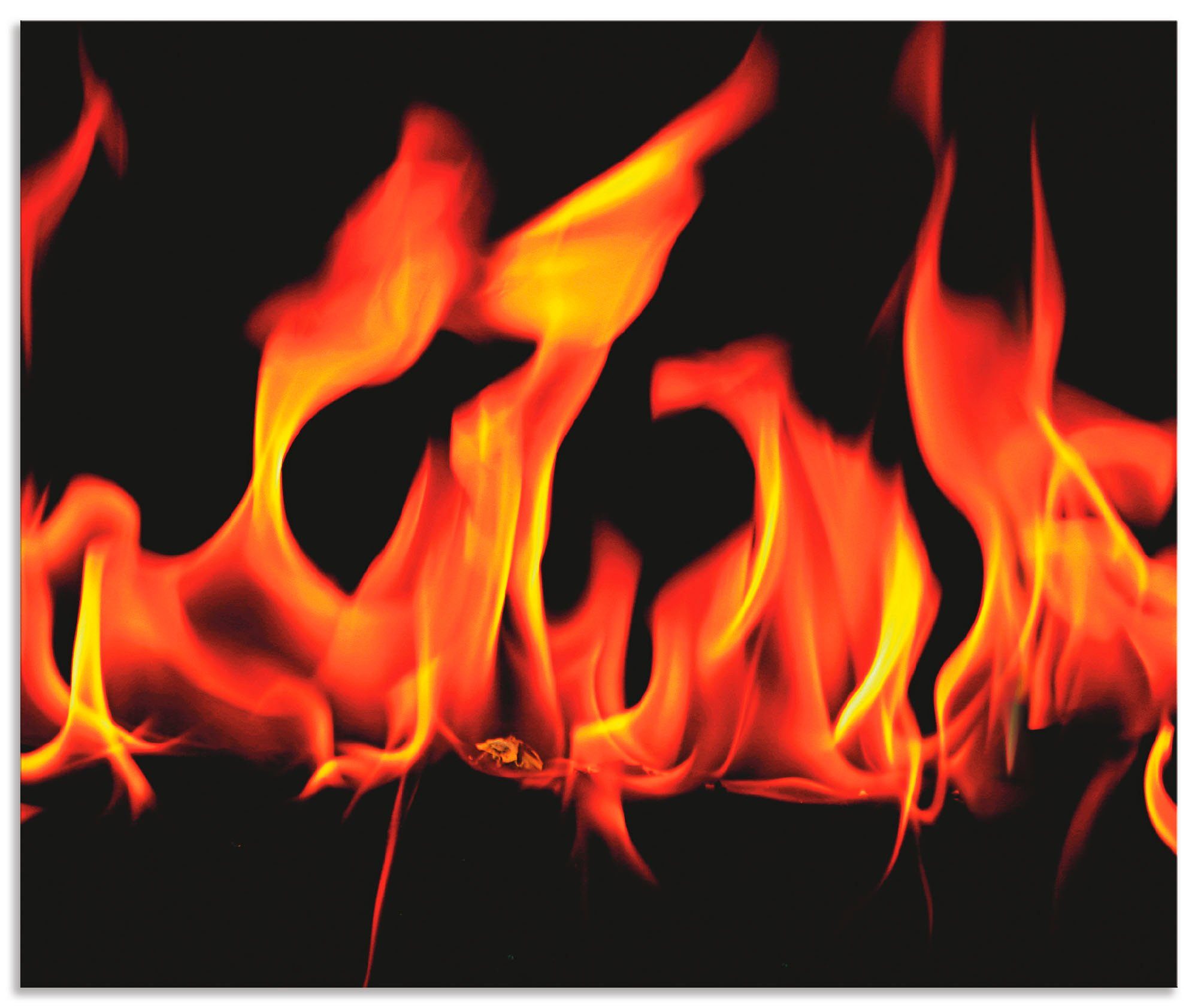 2 Artland Feuer einfache mit Küchenrückwand Klebeband, Alu Spritzschutz Flammen, Montage - (1-tlg),