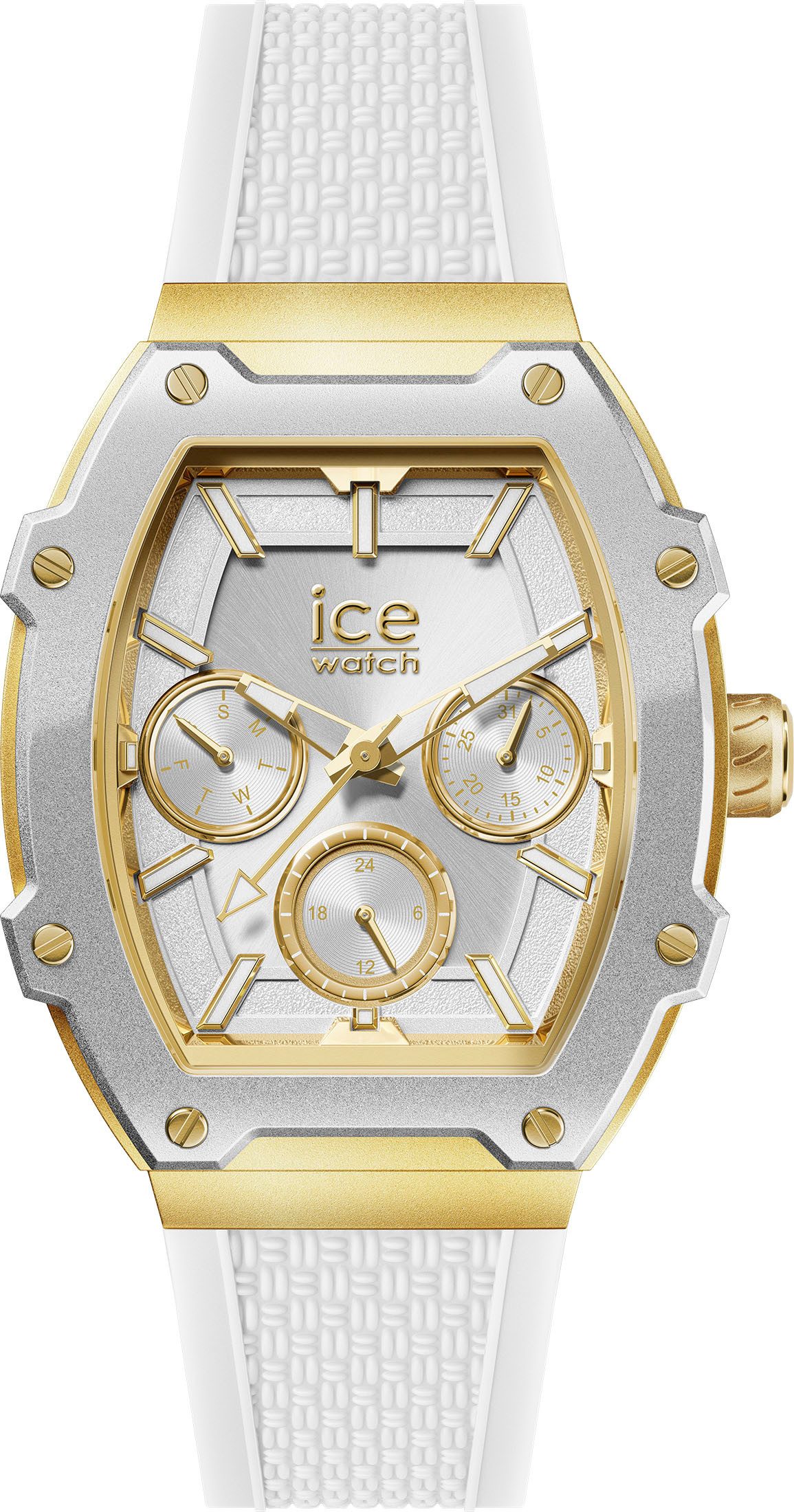 ice-watch Multifunktionsuhr ICE boliday - Steel - Medium - MT, Quarzuhr, Armbanduhr, Damenuhr, analog, Silikonarmband, Datum