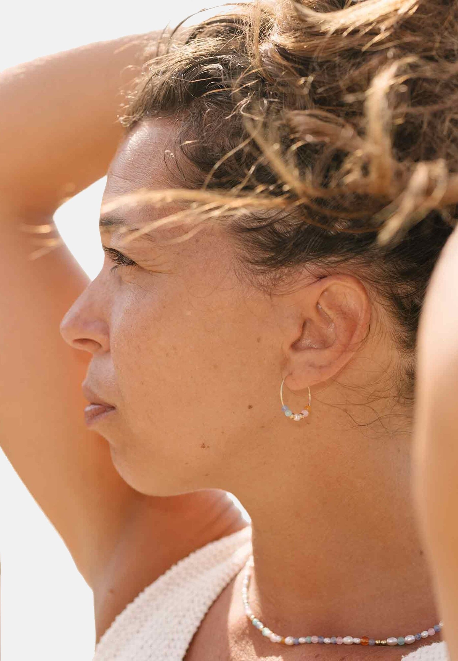 fejn jewelry Paar Creolen Summer Pearl, nachhaltiger Echtschmuck