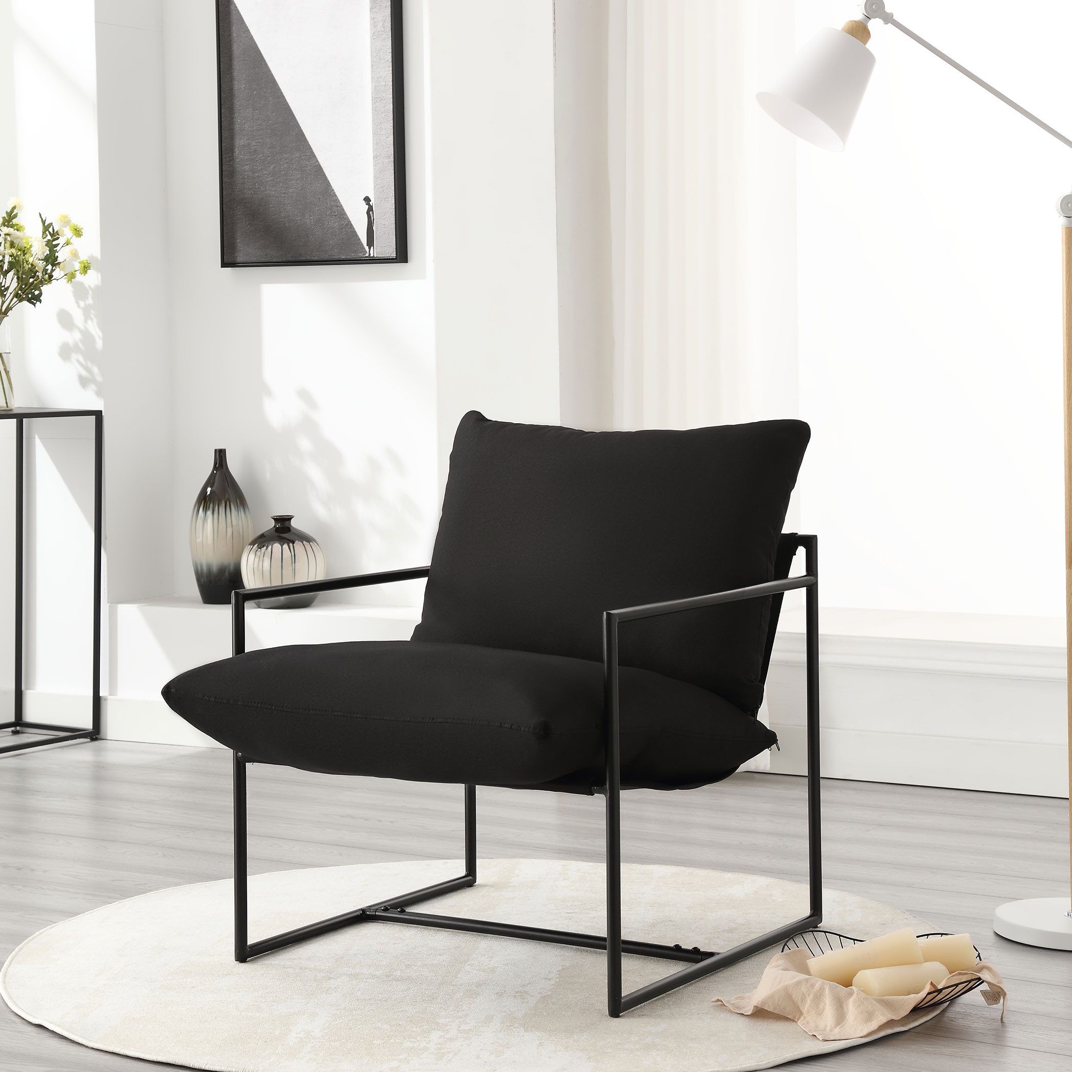 FANTASYLAB Loungesessel Einzelsofa mit Metallrahmen und komfortablem weiche günstig online kaufen