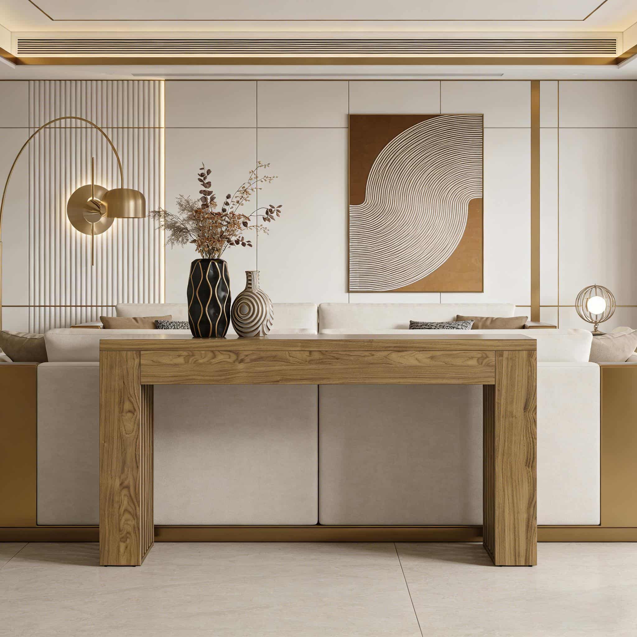 ANYSUN Konsolentisch Empfangstisch 150cm Hoch Modern Holz Couchtisch Ersatz (freistehendes Möbelstück kein Set, freistehendes Möbelstück), Ideal für Flur und Eingangsbereich, bietet Platz für Deko und Ordnung
