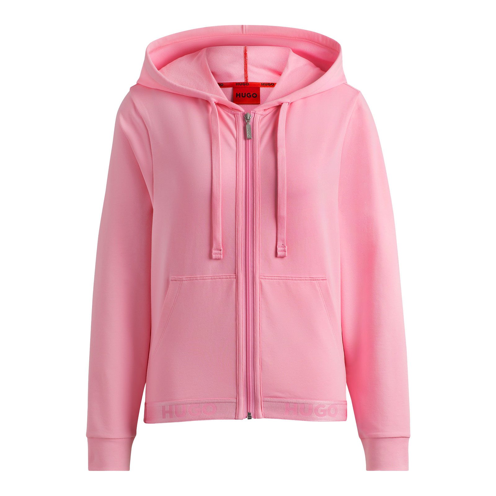 HUGO Kapuzensweatjacke Sporty Logo Jacket mit breitem Gummibund