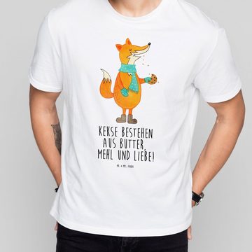 Mr. & Mrs. Panda T-Shirt Fuchs Keks - Weiß - Geschenk, Geschenk Weihnachten, kalt, Nachthemd, (1-tlg)