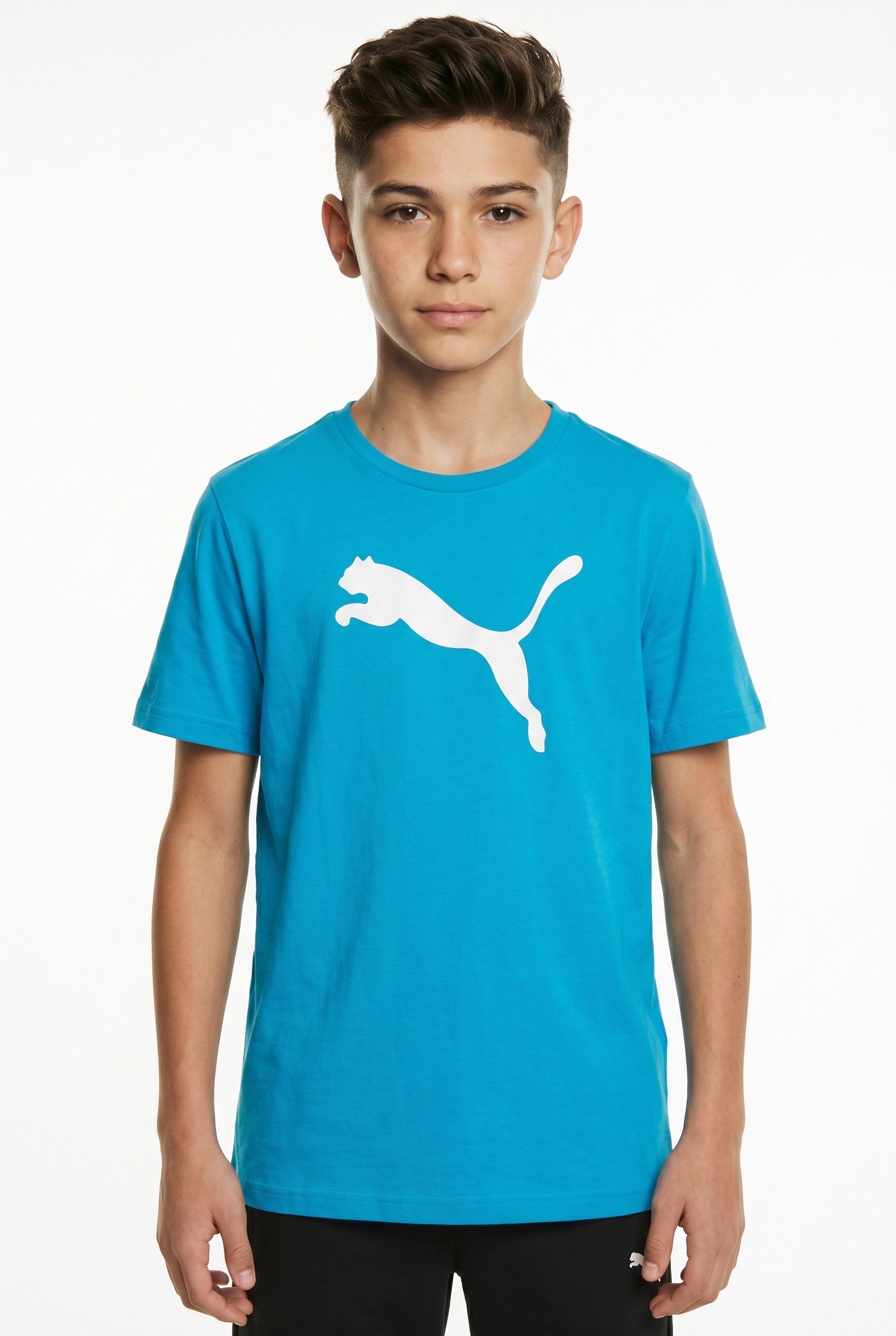 PUMA Fußballtrikot TEAMRISE LOGO JERSEY COTTON JR für Fußball, für Jugendliche, Kurzarm, Rundhalsausschnitt