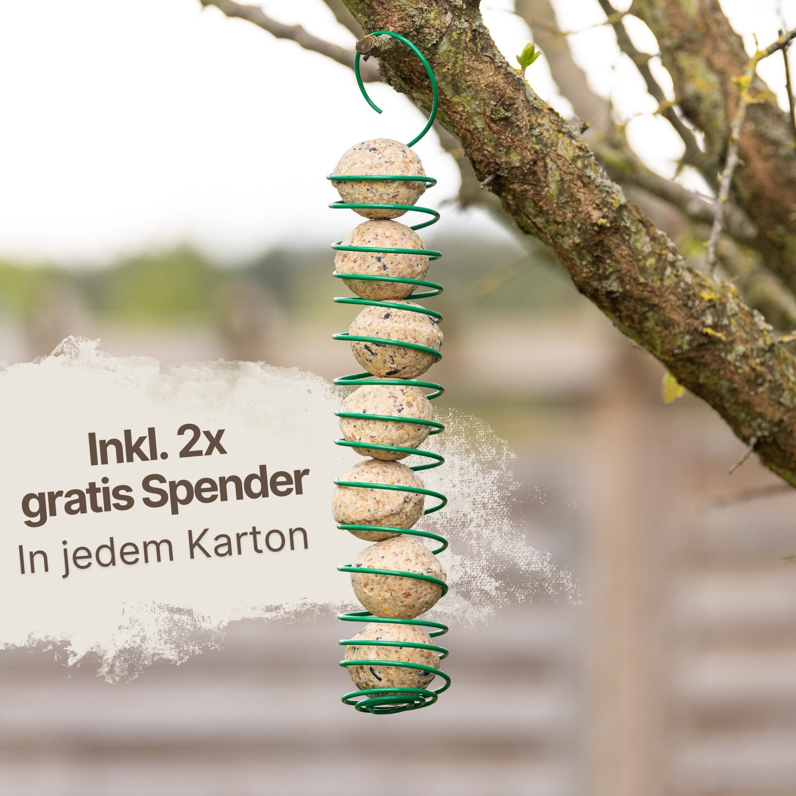 Lyra Pet 150 Stk. Lyra Pet® Meisenknödel ohne Netz Vollkorn & Nuss + 2 Spender, für: Wildvogel