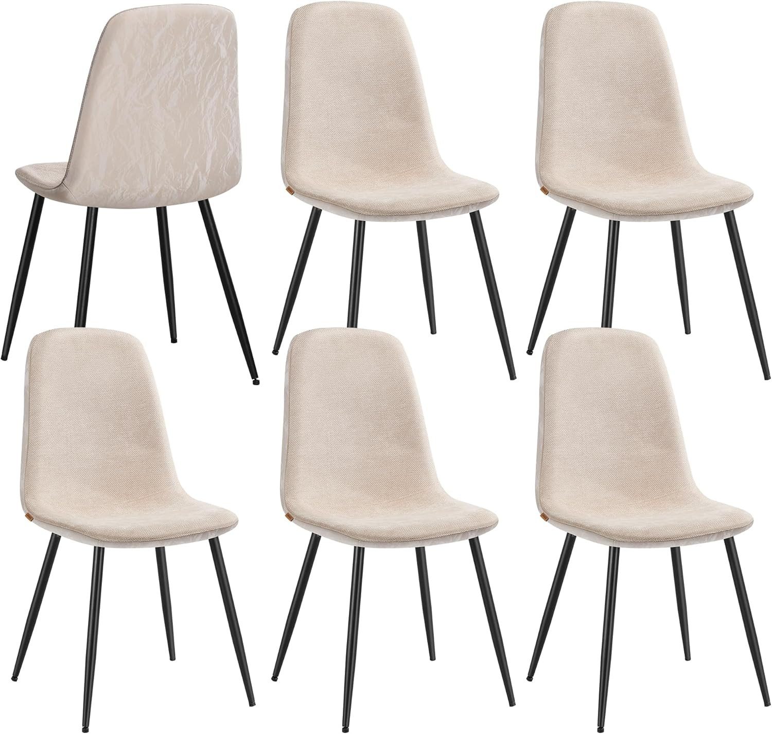 VASAGLE Esszimmerstuhl Metallbeine, verstellbare Füße, pflegeleicht (6 St), günstig online kaufen