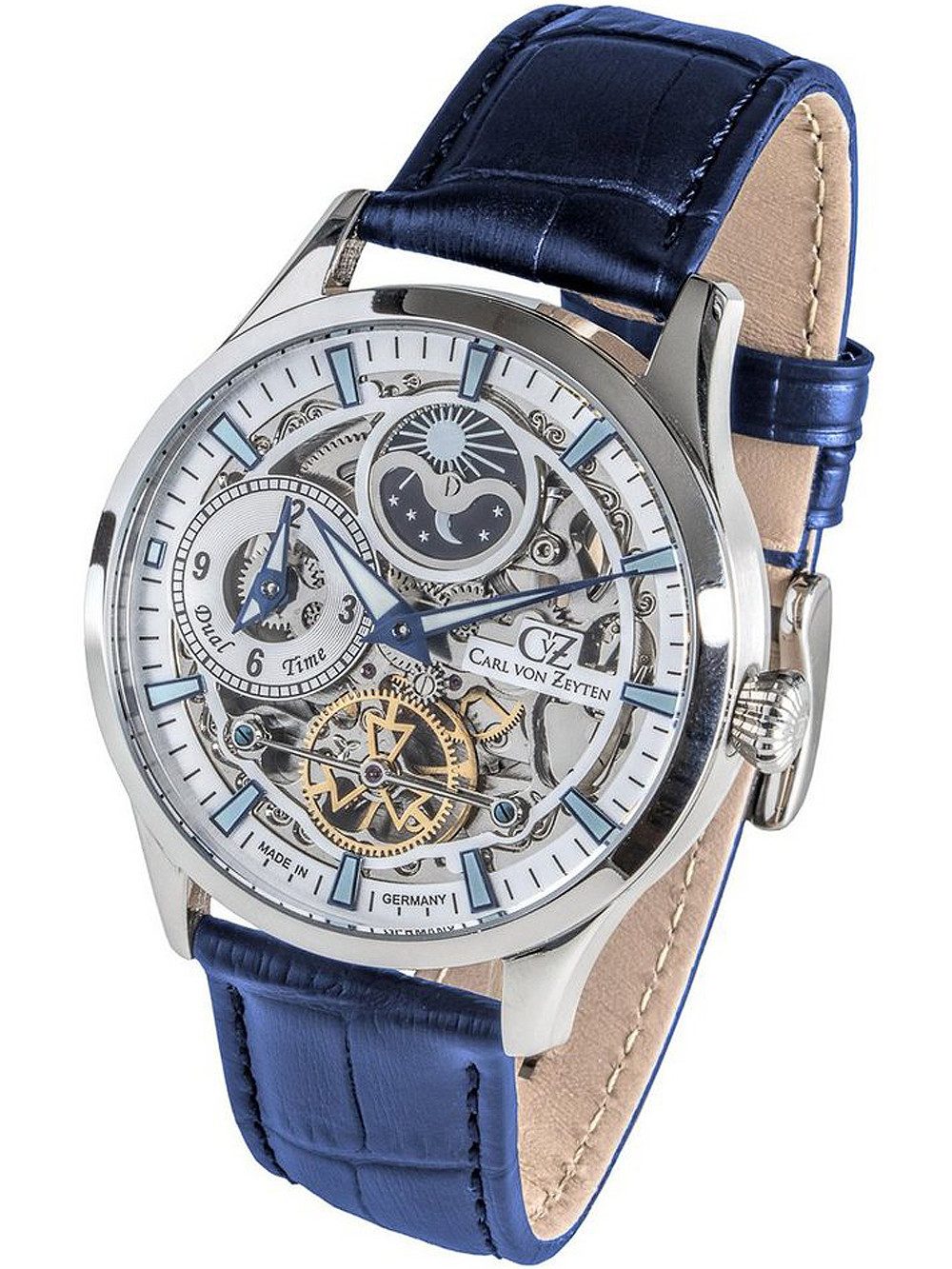 Automatikuhr Carl von Zeyten CVZ0063SLS Freiburg Automatik Dual Time Herrenuhr 44mm Carl von Zeyten CVZ0063SLS Freiburg Automatik Dual Time Herrenuhr 44mm