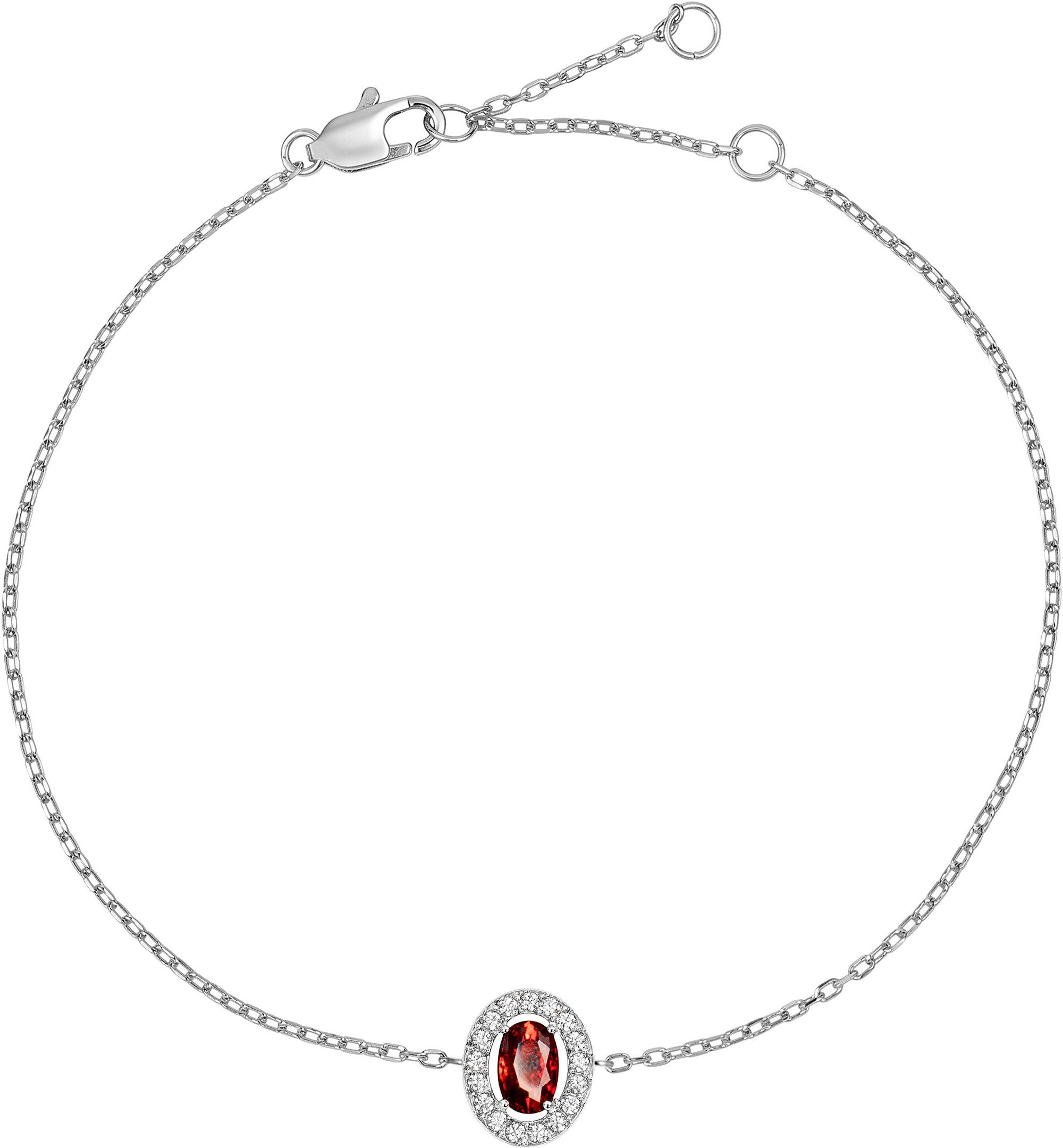 Jacques Lemans Edelstahlarmband Oval, mit Zirkonia (synth)