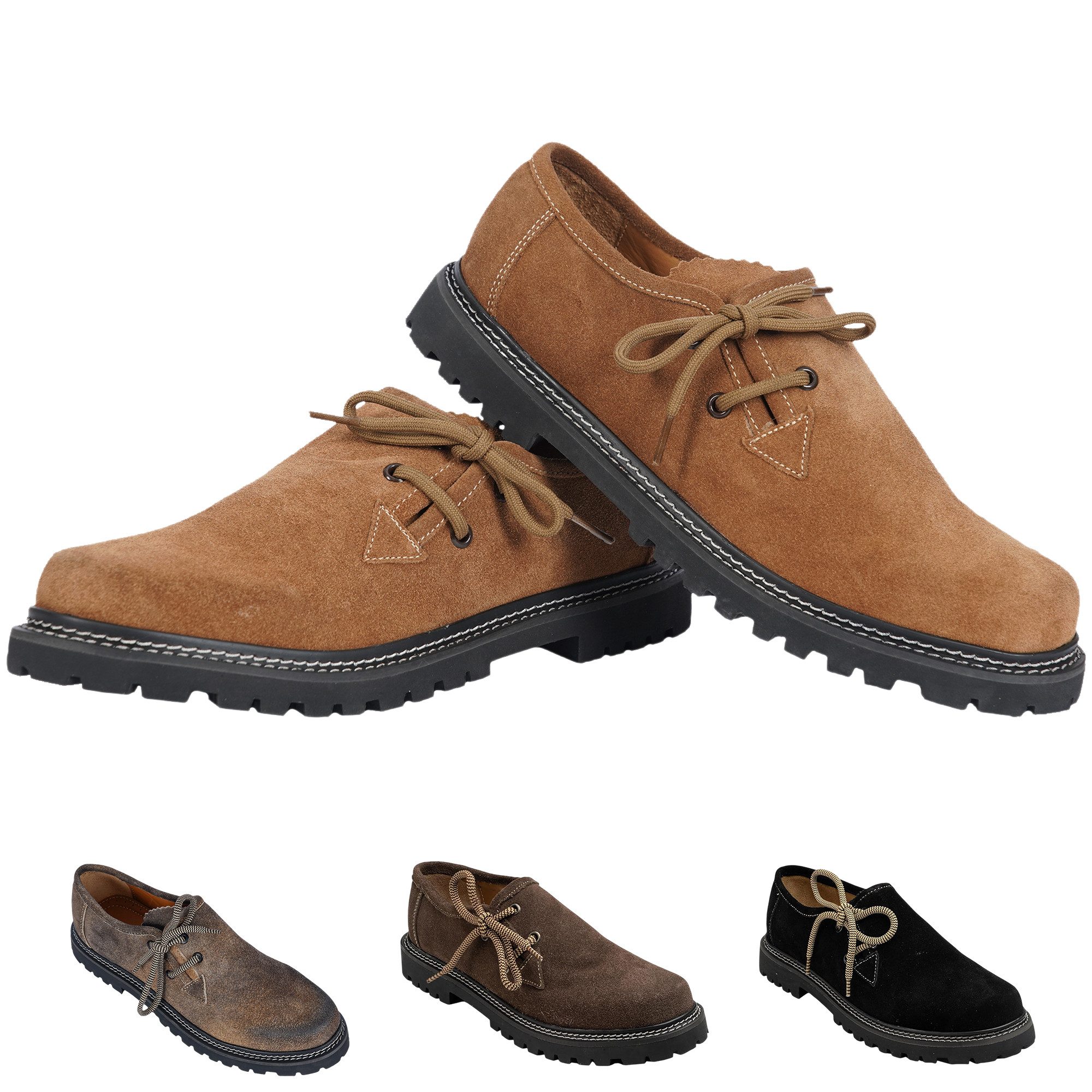 German Wear GW1800-VL Haferlschuh Trachtenschuhe Original Haferlschuhe Lederschuhe Wildleder 2x Senkel – Bild 2 von 5