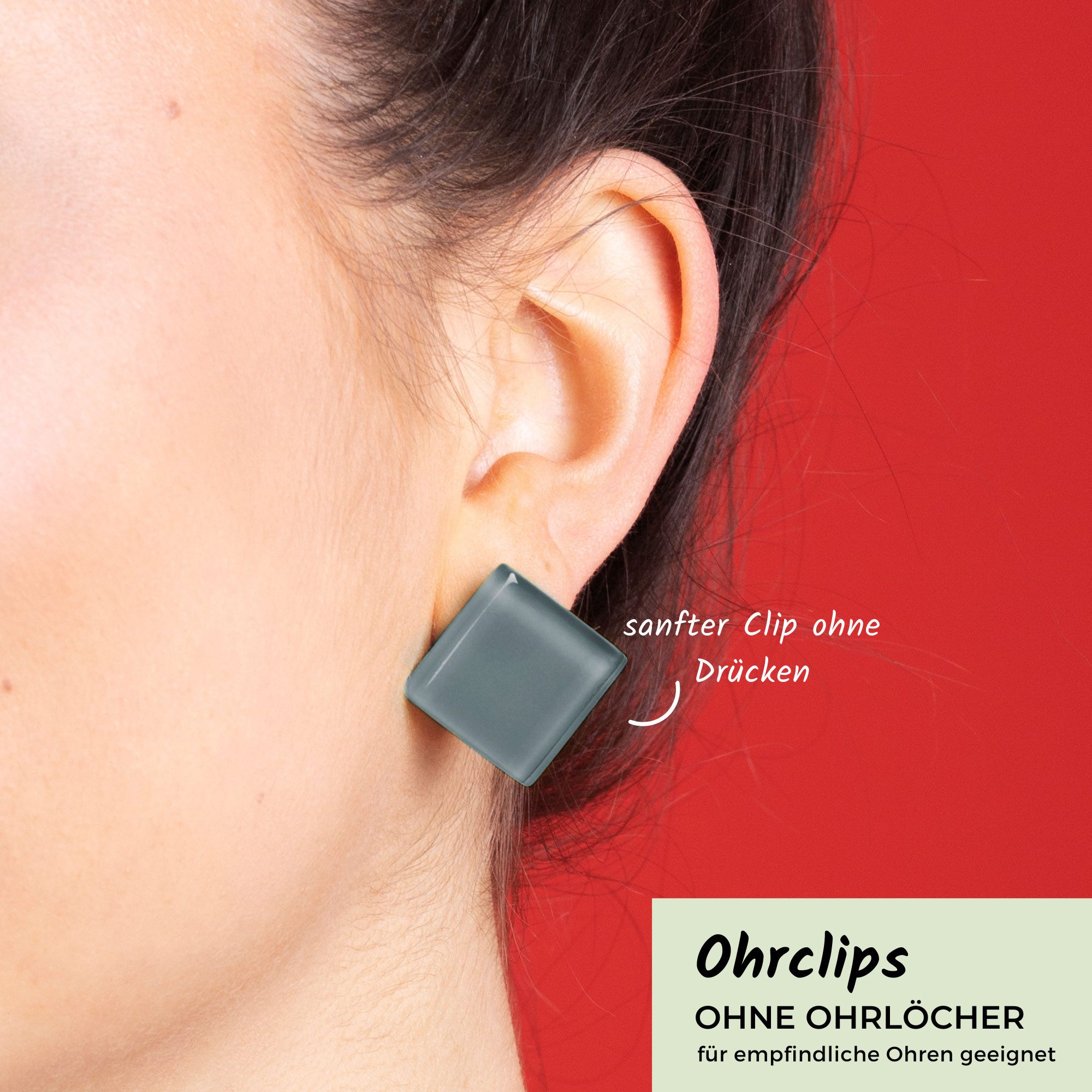 ALEXASCHA Paar Ohrclips Geometrische Statement Clip Ohrringe ohne Ohrlöcher & ohne drücken – Bild 2 von 5