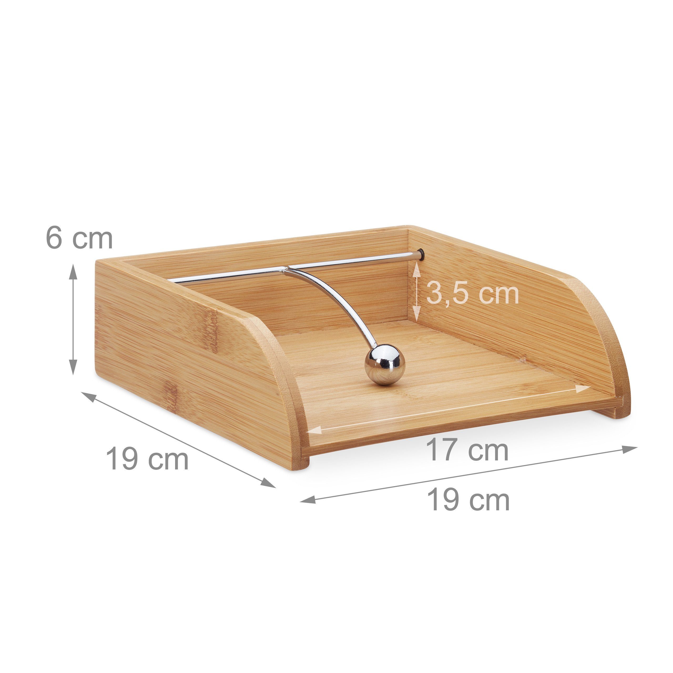 relaxdays Serviettenhalter aus Bambusholz, Bambus, (1-tlg) – Bild 4 von 5