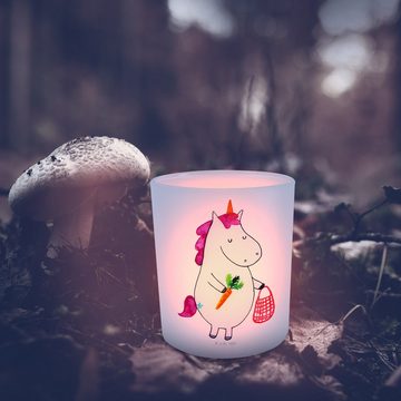 Mr. & Mrs. Panda Windlicht Einhorn Vegan - Transparent - Geschenk, Teelichtglas, Teelichthalter, (1 St), Liebevolles Design