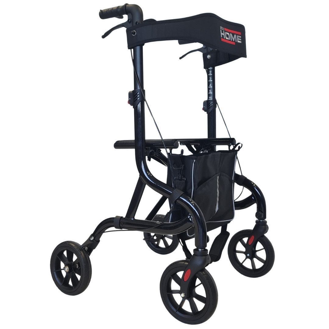 abc HOME Rollator Ultra-Leichtgewicht 6kg – klappbar, bis 130kg, höhenverstellbar, Ultra-Leicht