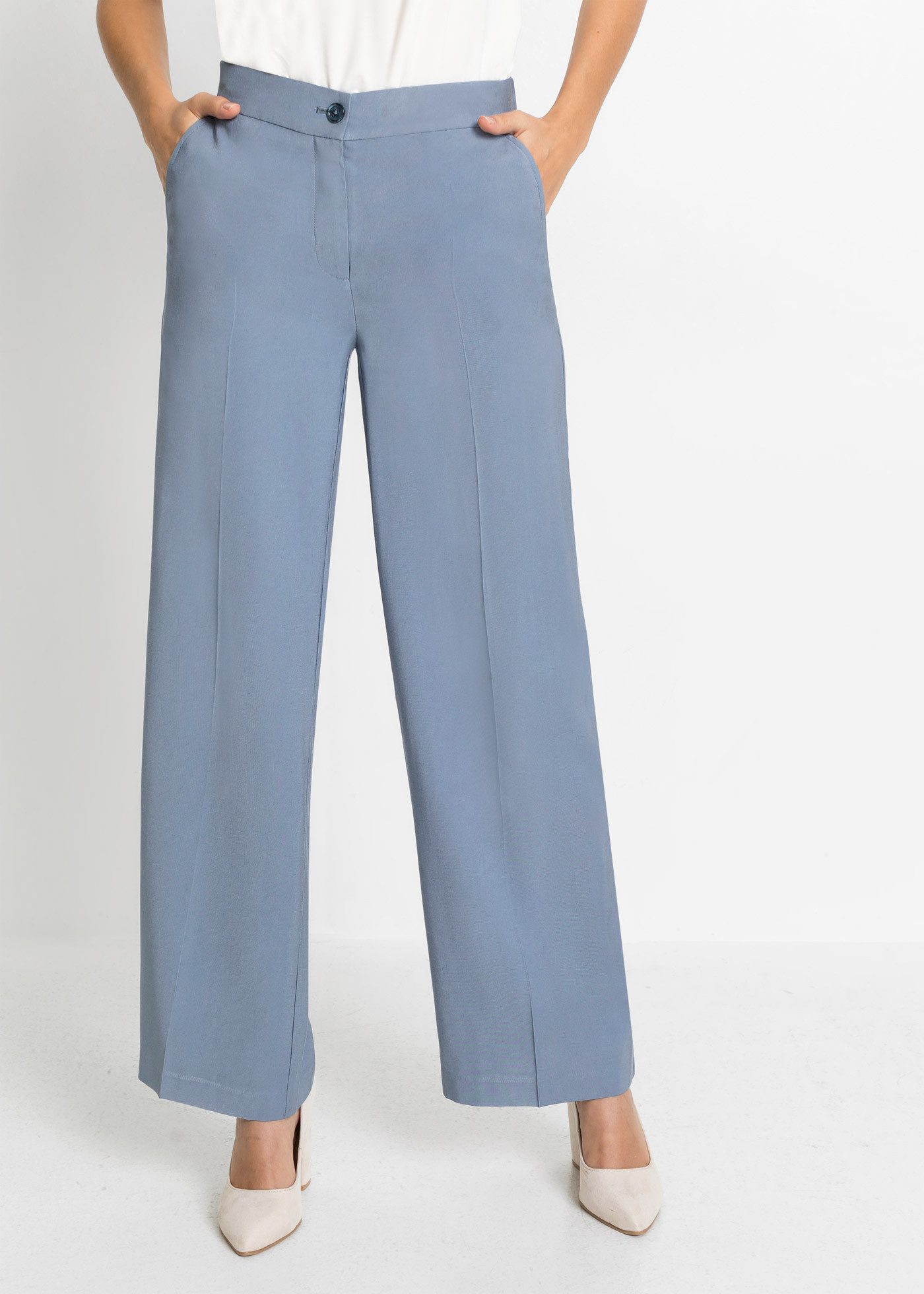 bonprix Stoffhose Marlenehose, Loose Fit, weites Bein, femininer Stil