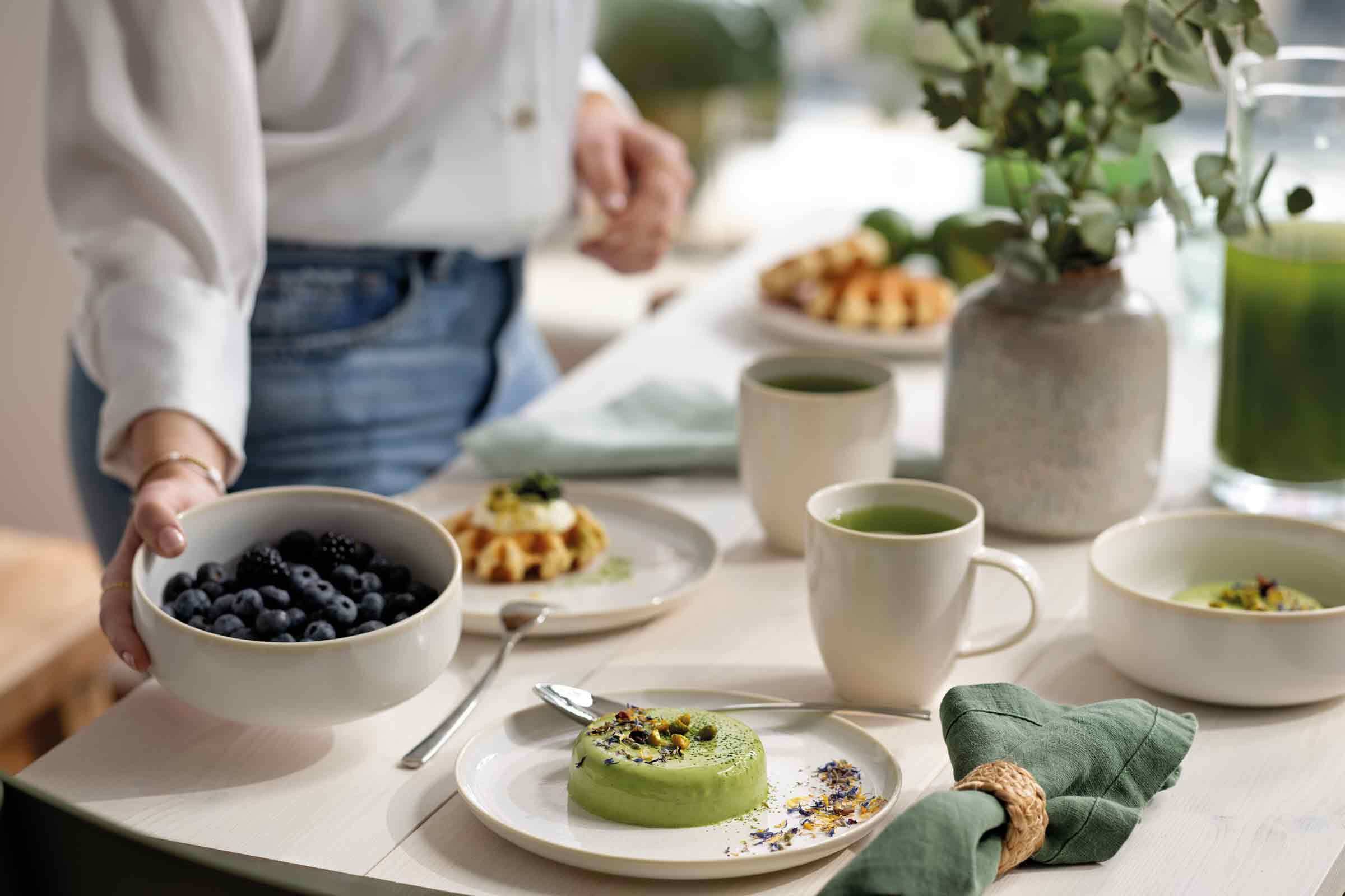 like. by Villeroy & Boch Kombiservice Crafted Cotton Frühstücks-Set 6er Set (6-tlg), Porzellan