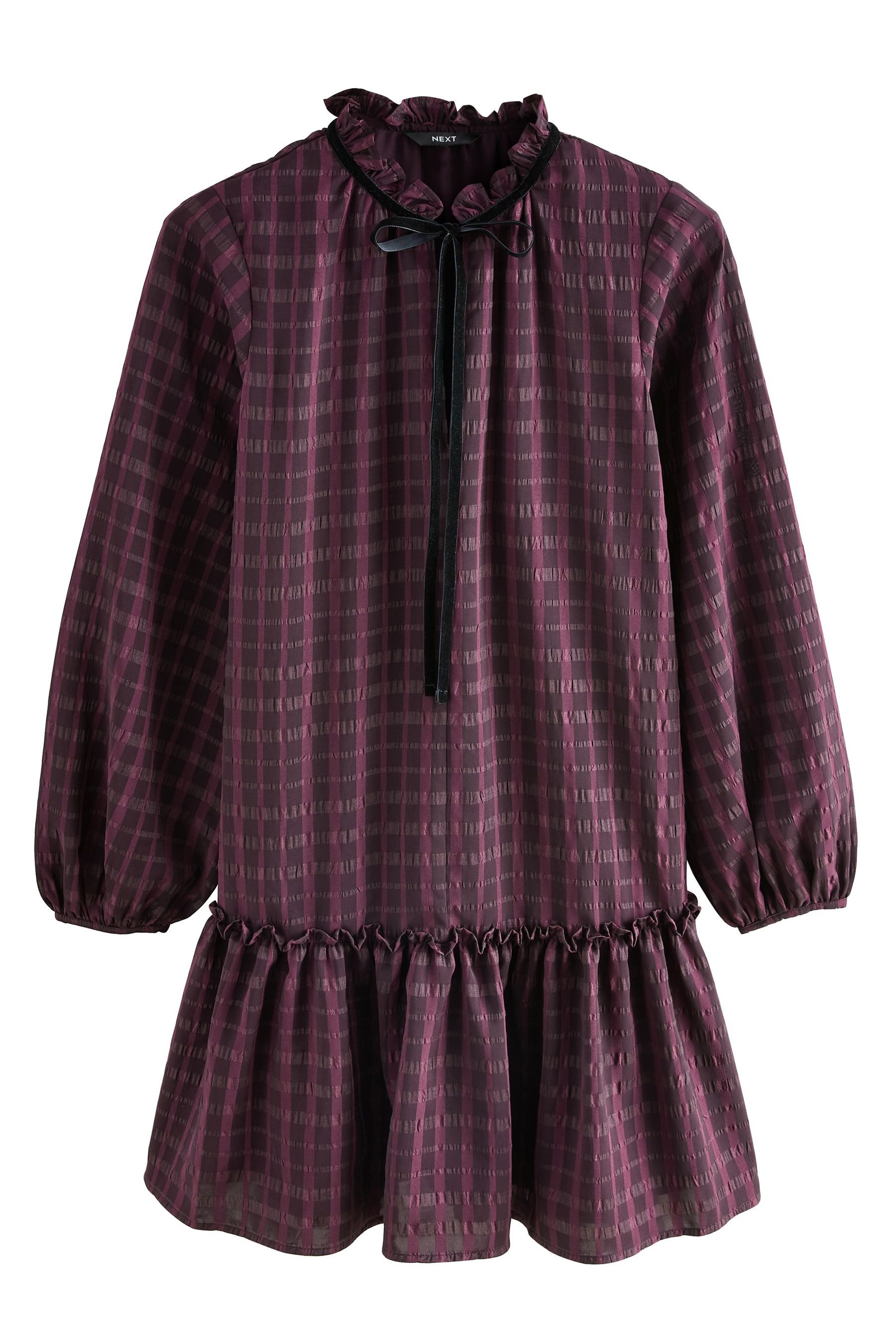 Next Minikleid Gestuftes Minikleid mit Bindedetail vorne (1-tlg)