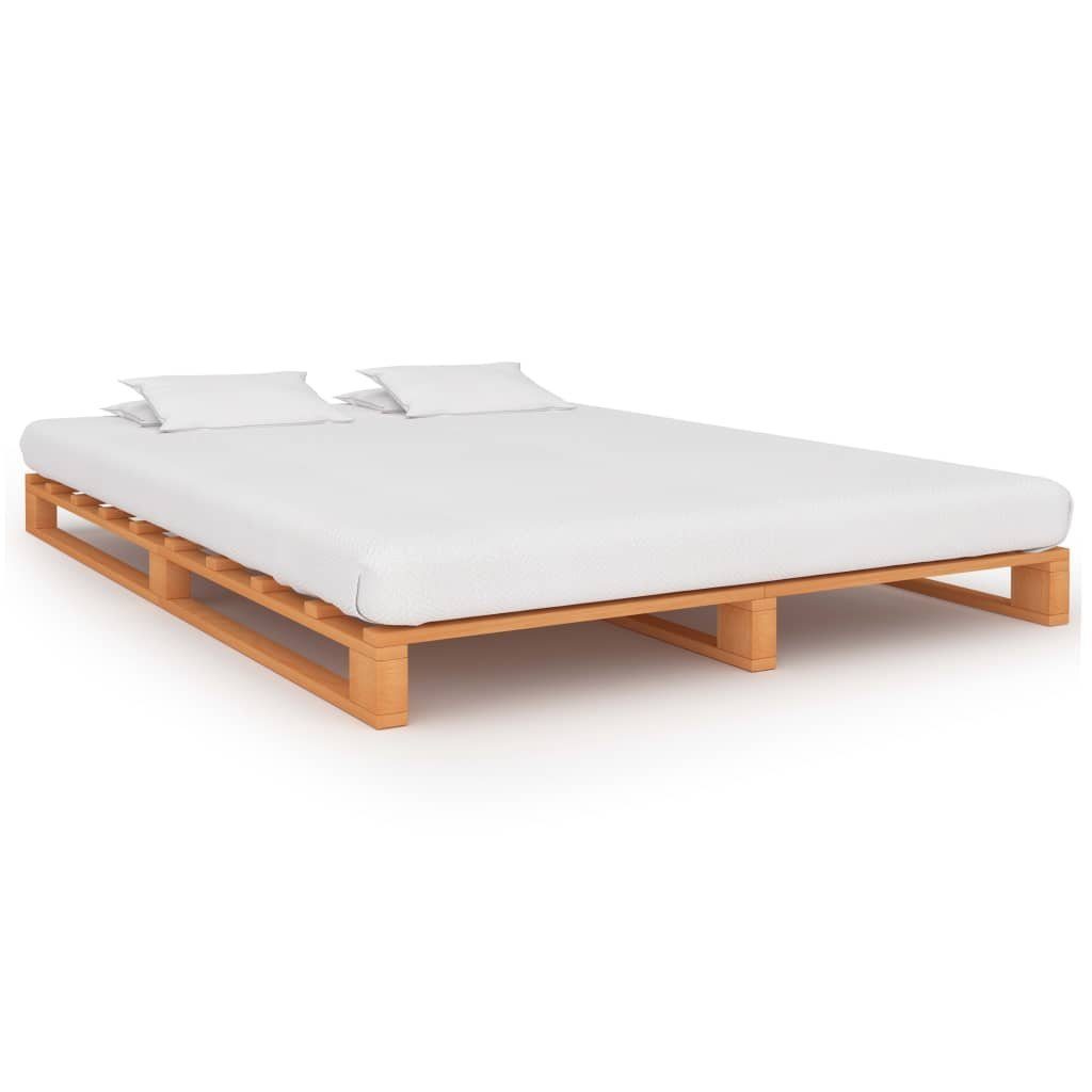 furnicato Bettgestell Palettenbett Braun Massivholz Kiefer 180×200 cm