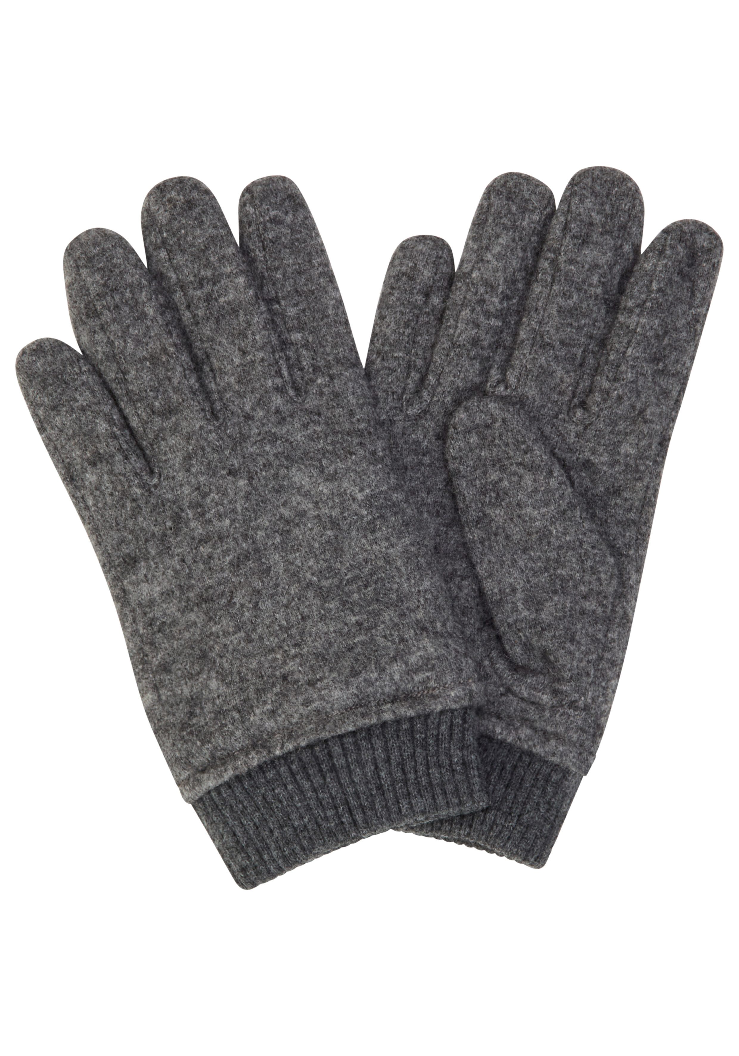 BOSS Strickhandschuhe Kalsper mit Labelaufnäher aus Leder günstig online kaufen