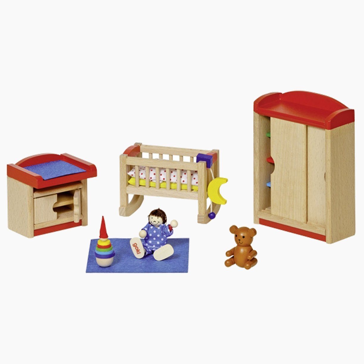 goki Puppenhausmöbel Kinderzimmer für Puppenhaus (packung, 10tlg), mit detailverliebten Accessoires