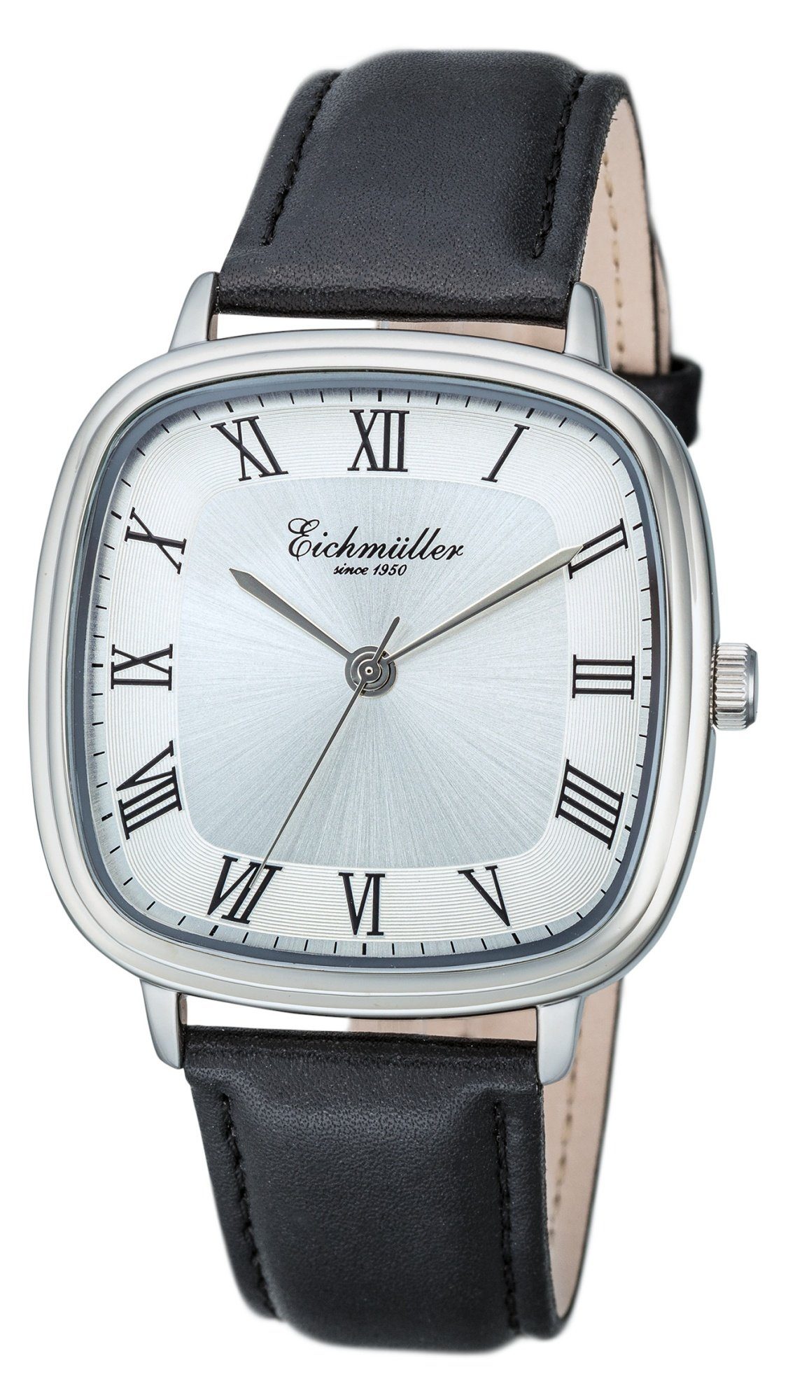 Eichmüller Quarzuhr Klassische Herrenuhr RE1143 Silberfarben Schwarz 39 mm