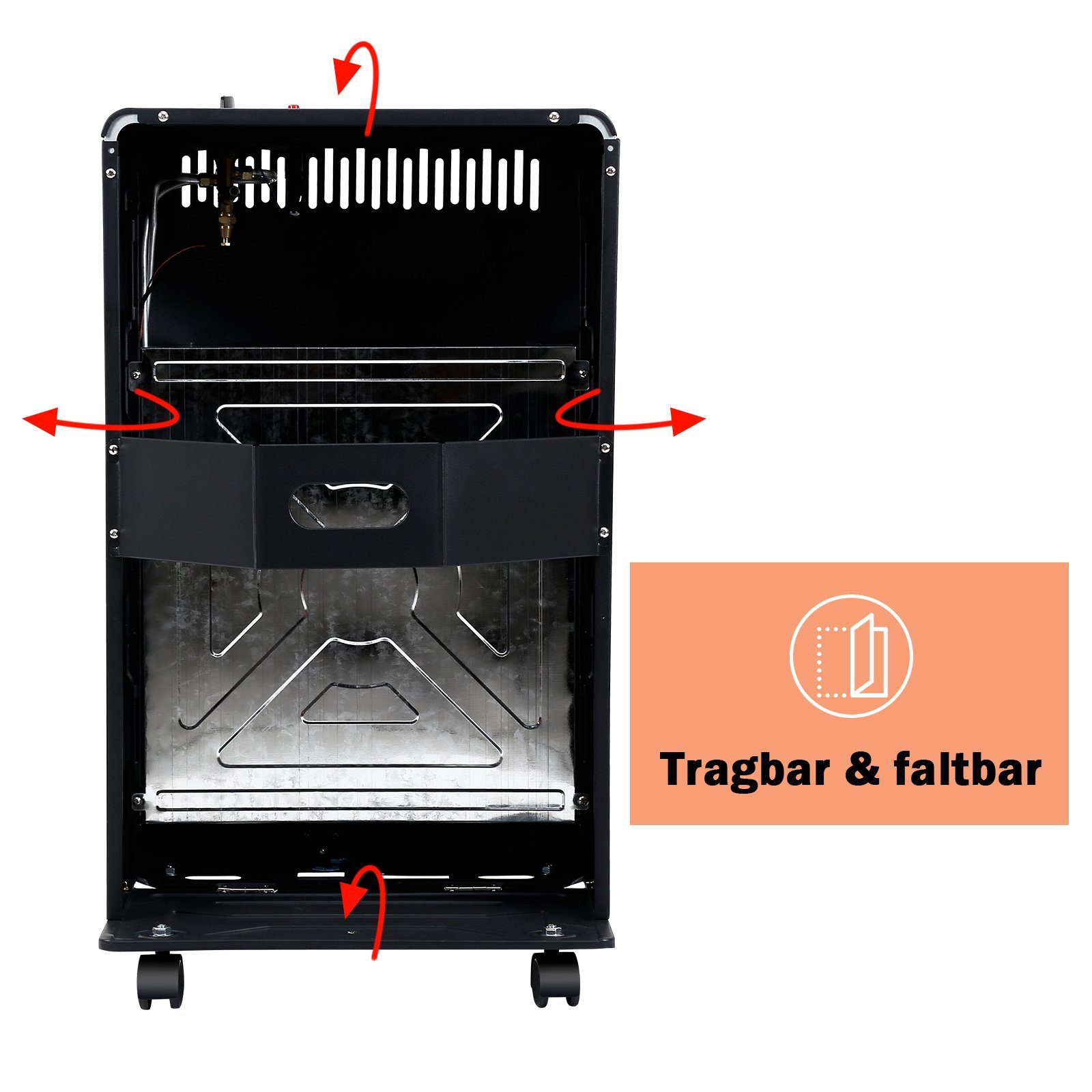 W Gasheizer Gasschlauch Gasdruckregler 4.2KW inkl 4200 Heizgerät Lospitch Schutzhülle, Keramik