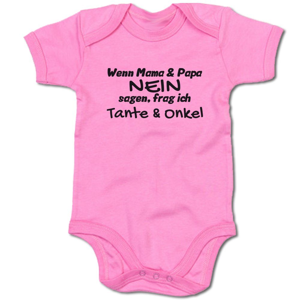 G-graphics Kurzarmbody Wenn Mama & Papa NEIN sagen, frag ich Tante & Onkel Baby Body mit Spruch / Motiv / Aufdruck • für/von Tante & Onkel