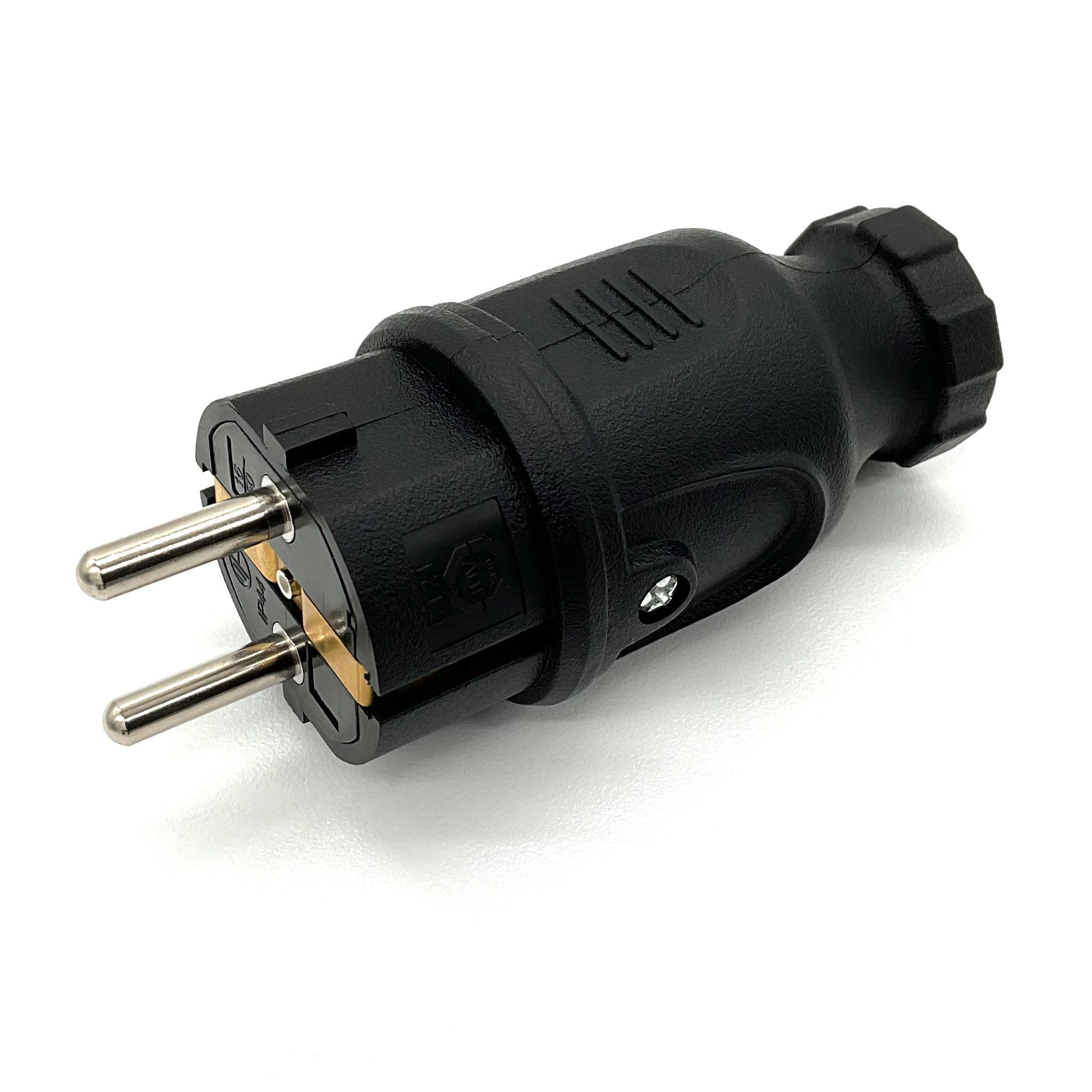 ARLI Schutzkontaktstecker spritzwassergeschützt Schuko Netzstecker Stromadapter, IP44Schutzkontakt Stecker Stromkabel Verlängerung