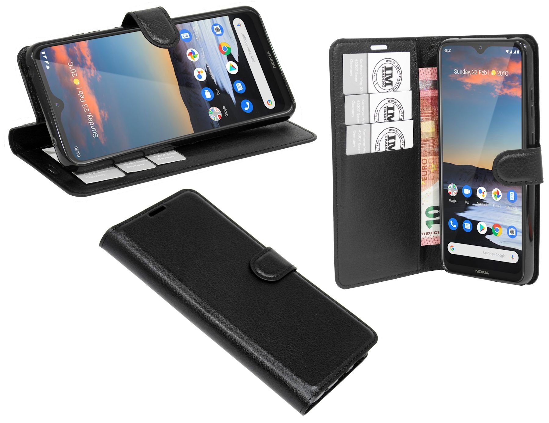 cofi1453 Handyhülle Hülle Tasche für Nokia 5.3, Kunstleder Schutzhülle Handy Wallet Case Cover mit Kartenfächern, Stan