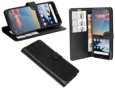 cofi1453 Handyhülle Hülle Tasche für Nokia 5.3, Kunstleder Schutzhülle Handy Wallet Case Cover mit Kartenfächern, Standfunktion Schwarz