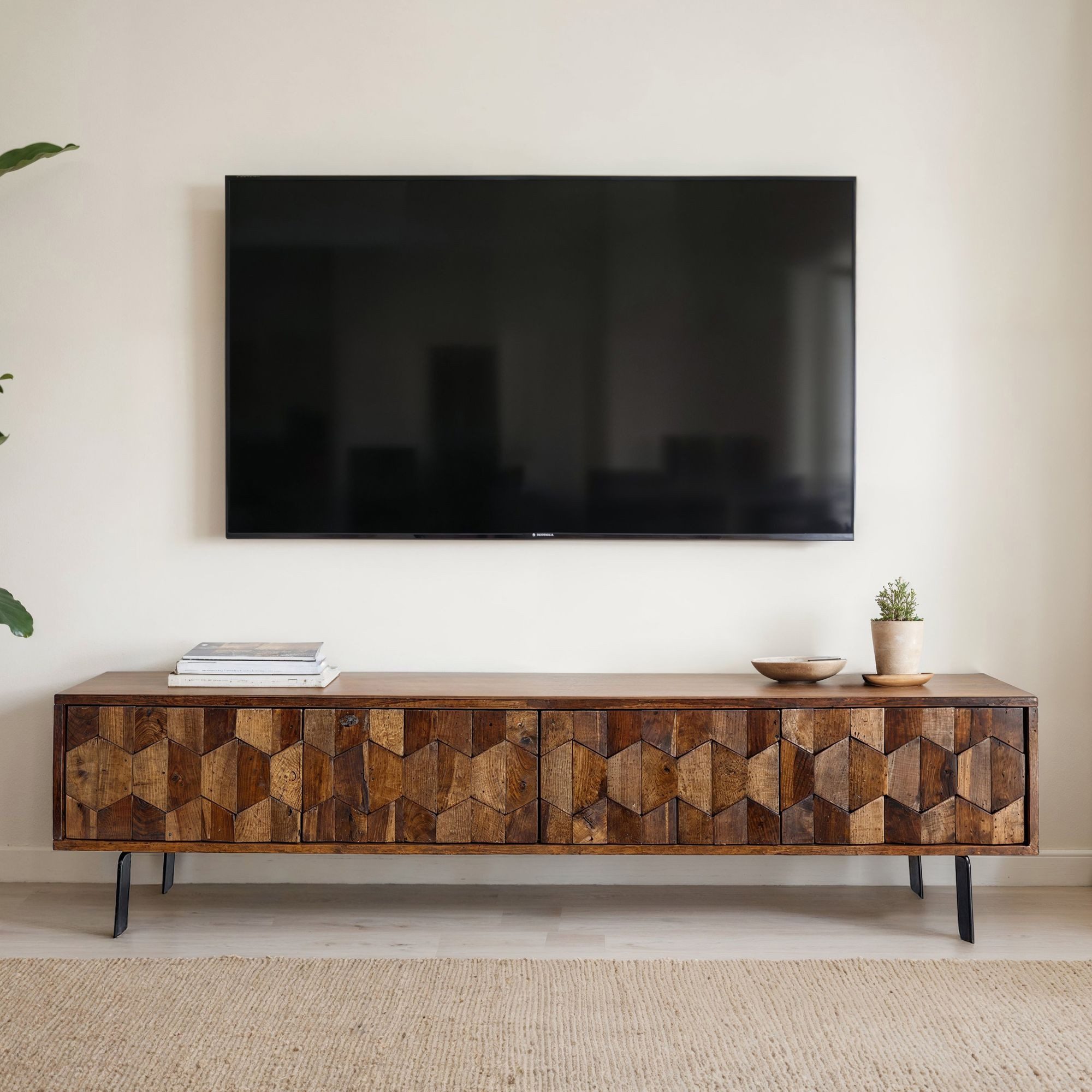 FINEBUY Lowboard FB111175 (vier Türen, 160x40x35 günstig online kaufen
