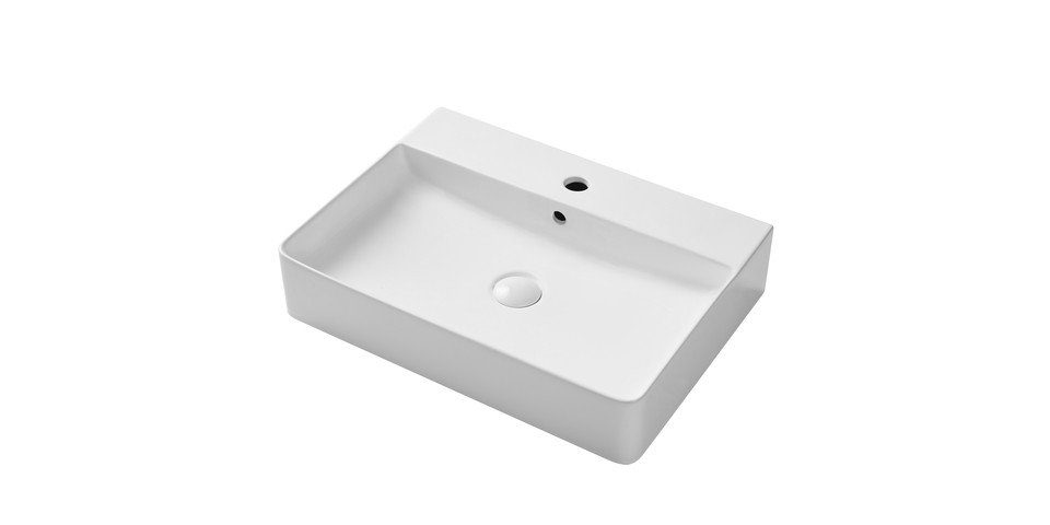 Primaster Waschbecken Primaster Keramikwaschbecken 59,5 cm Prag weiß