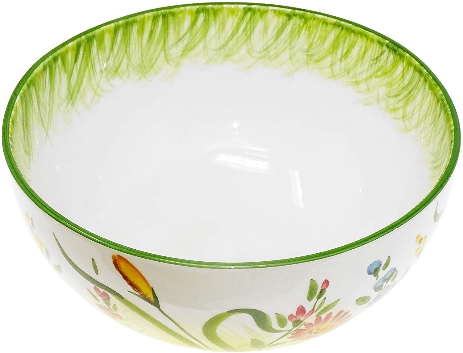 Lashuma Servierschale Blumenwiese, Keramik, (1-tlg), Große Rührschüssel 27 cm Ø mit bunten Blumen Design