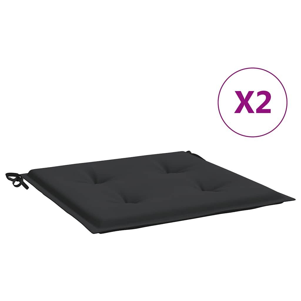 vidaXL Sitzauflage Gartenstuhl-Kissen 2 Stk. Schwarz günstig online kaufen