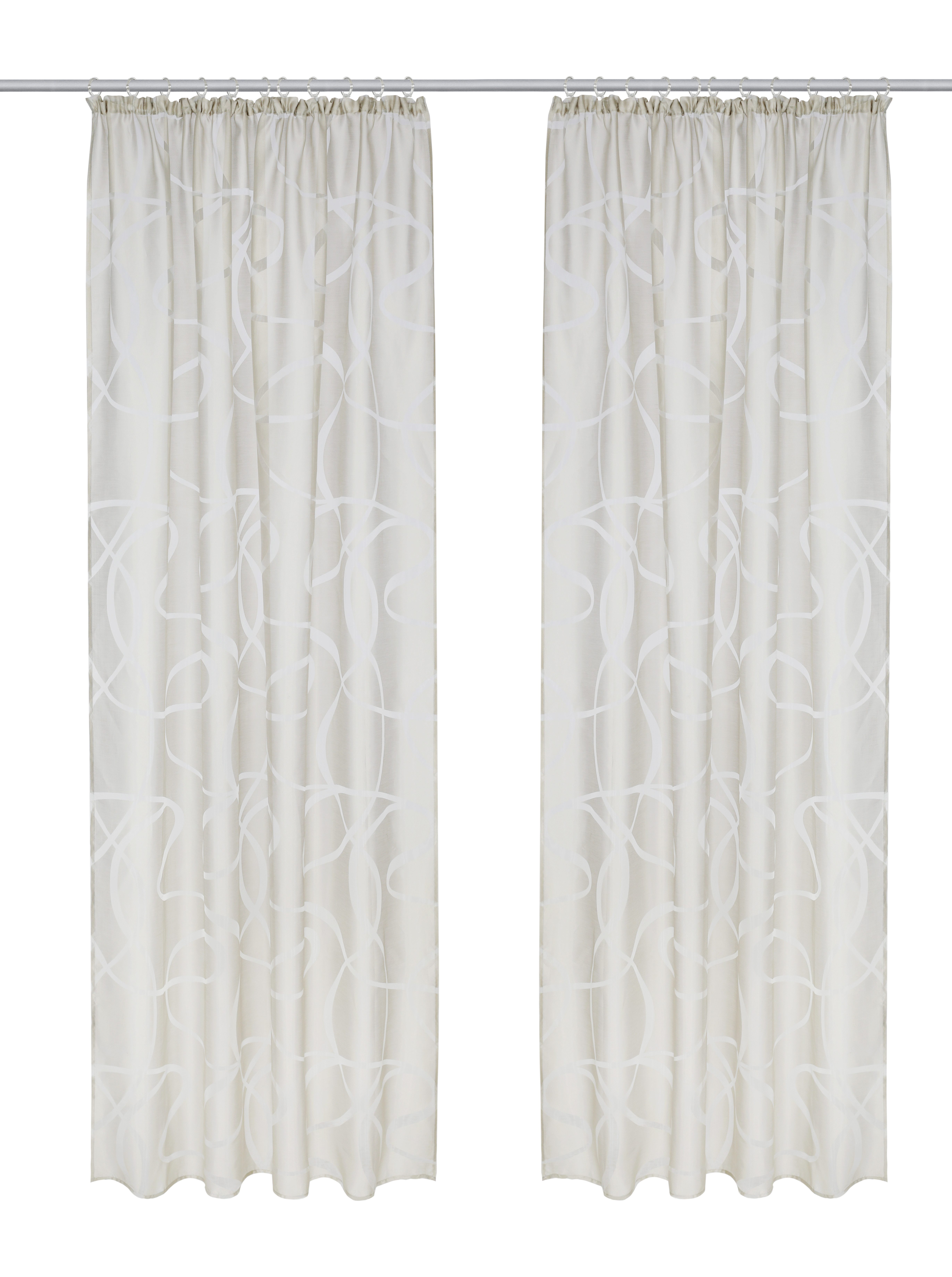 Bruno Banani Gardine Tilo (1 St), Kräuselband, transparent, Ausbrenner, transparent, Ausbrenner, gewebt, verschiedene Größen